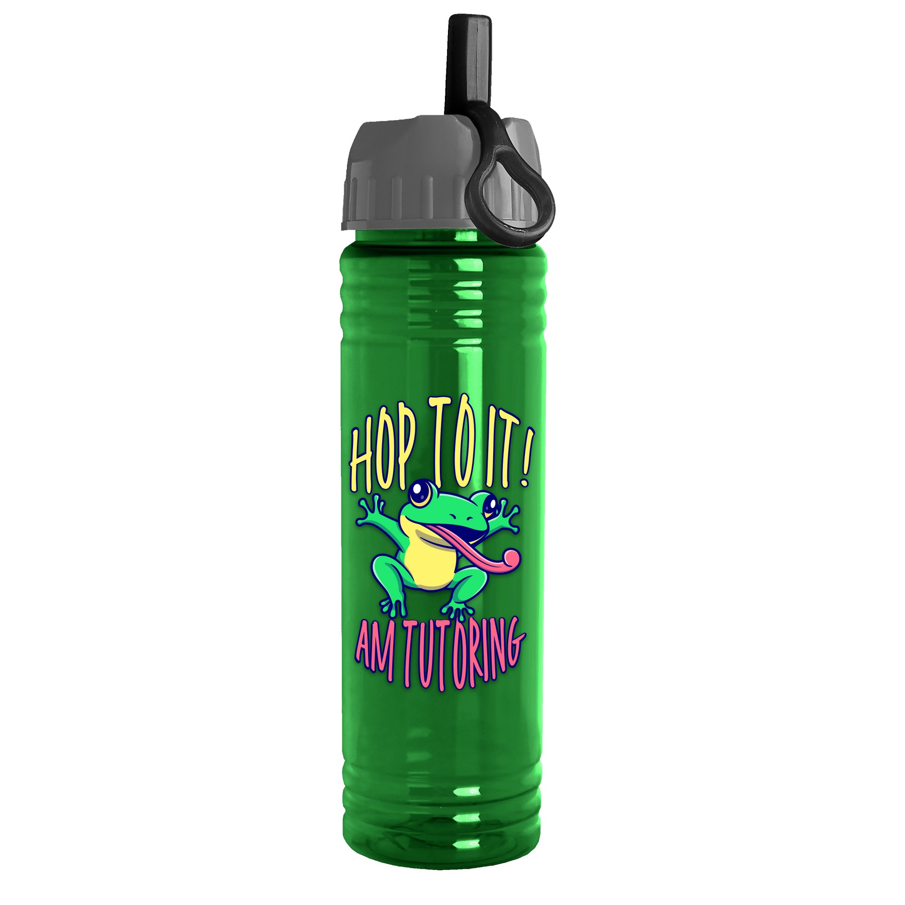 Picture of Garyline® Slim Fit RPET Bottle with Ring-Straw Lid - 24 oz.