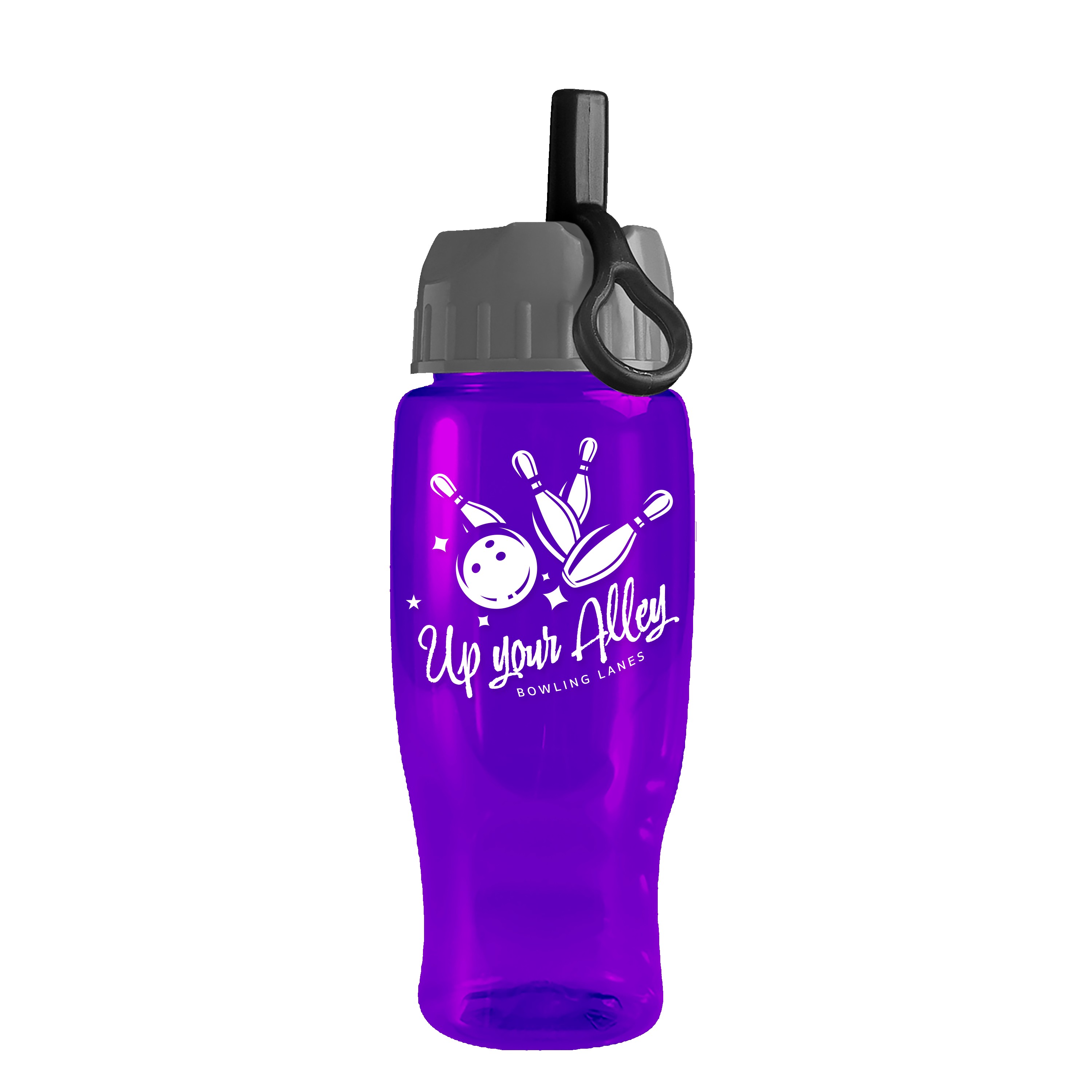 Picture of Garyline® Poly+ Recycled Bottle with Ring-Straw Lid - 27 oz.