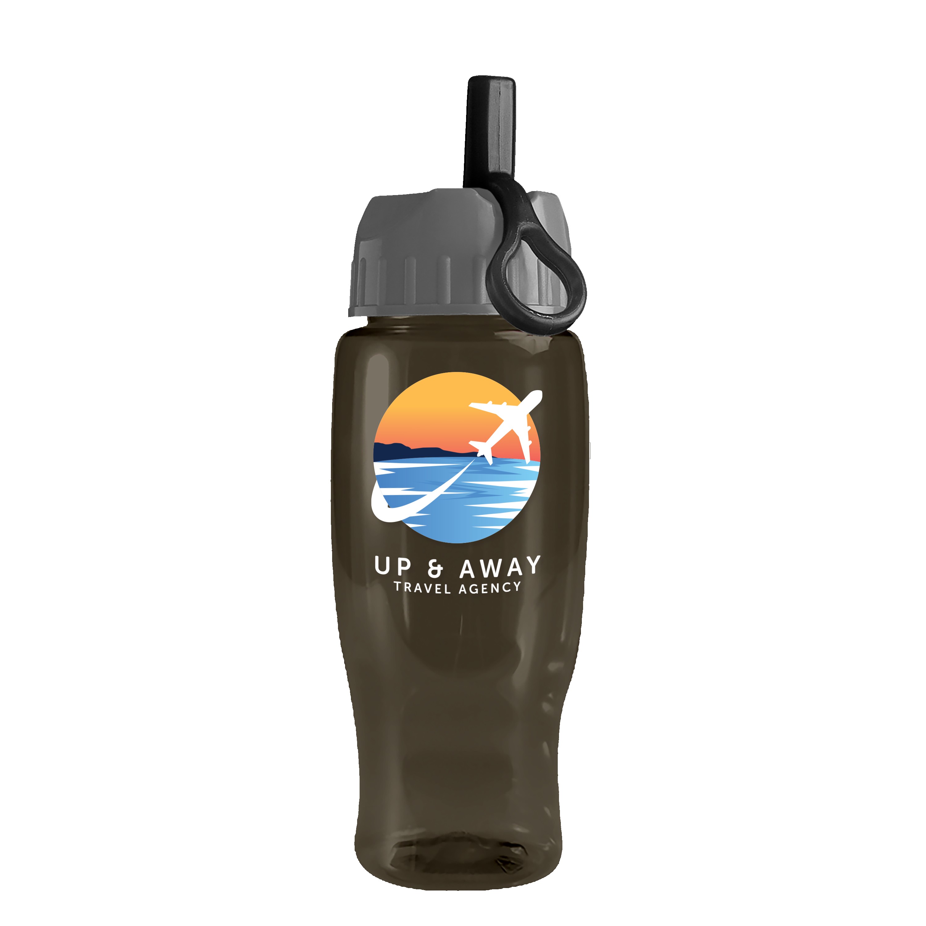 Picture of Garyline® Poly+ Recycled Bottle with Ring-Straw Lid - 27 oz.