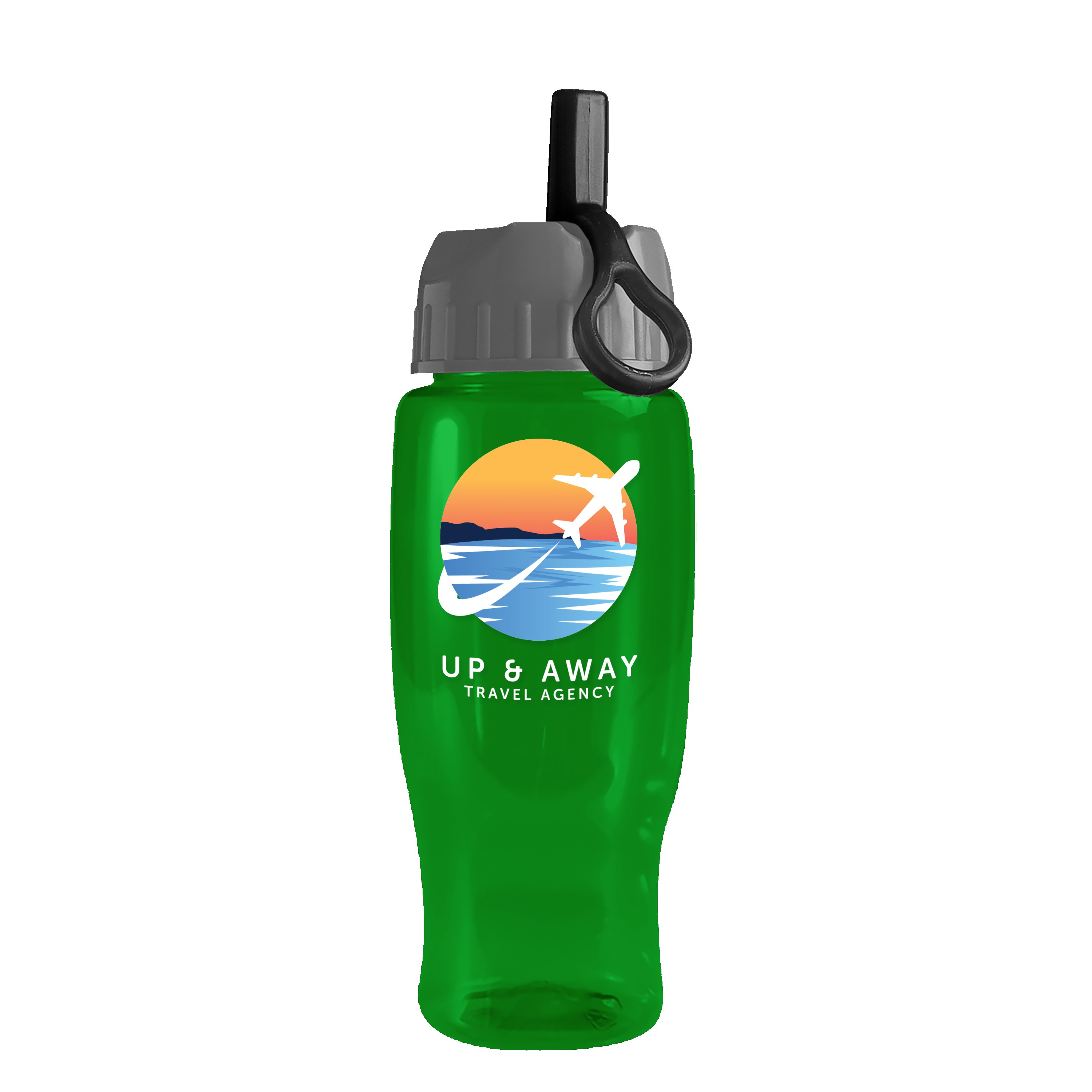Picture of Garyline® Poly+ Recycled Bottle with Ring-Straw Lid - 27 oz.
