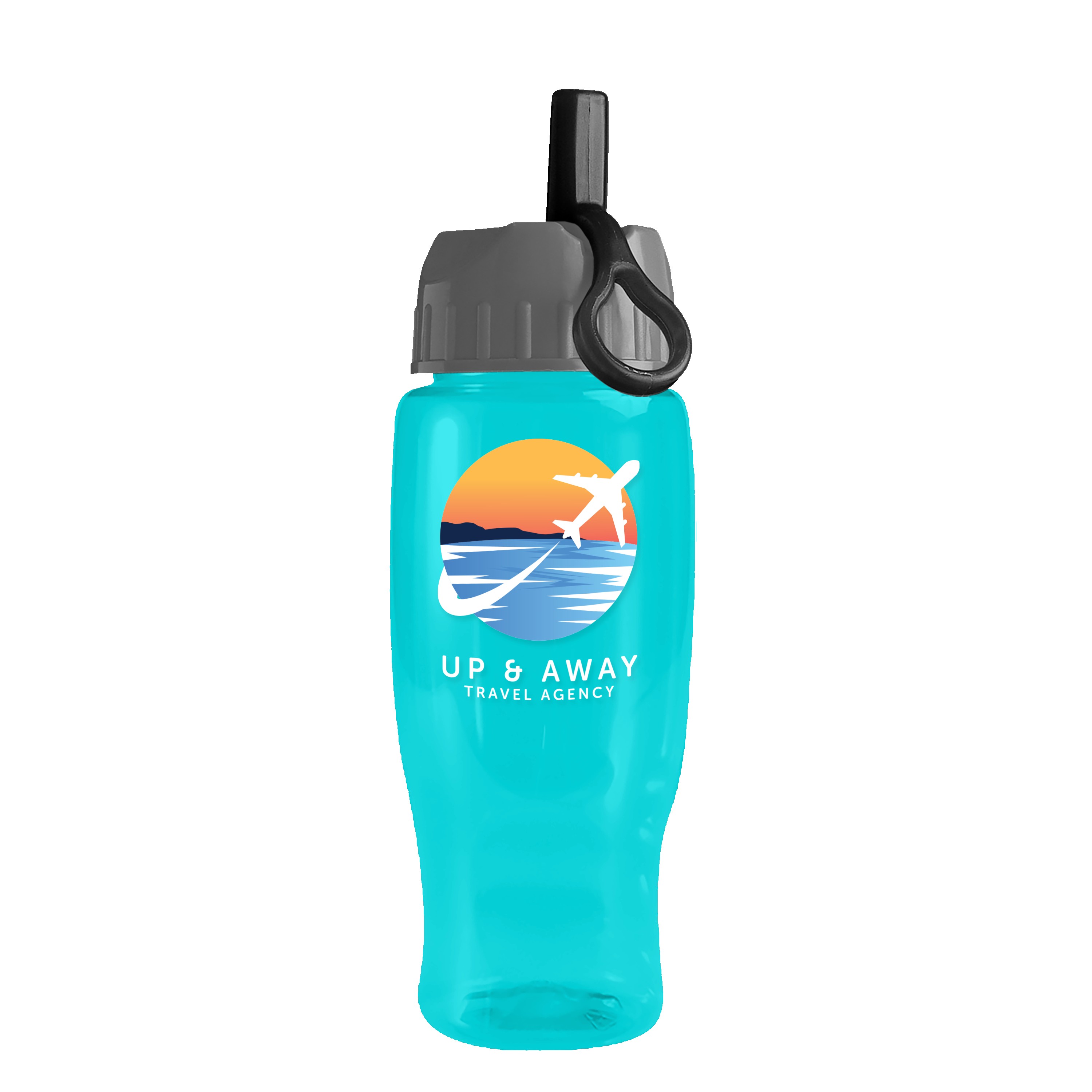 Picture of Garyline® Poly+ Recycled Bottle with Ring-Straw Lid - 27 oz.