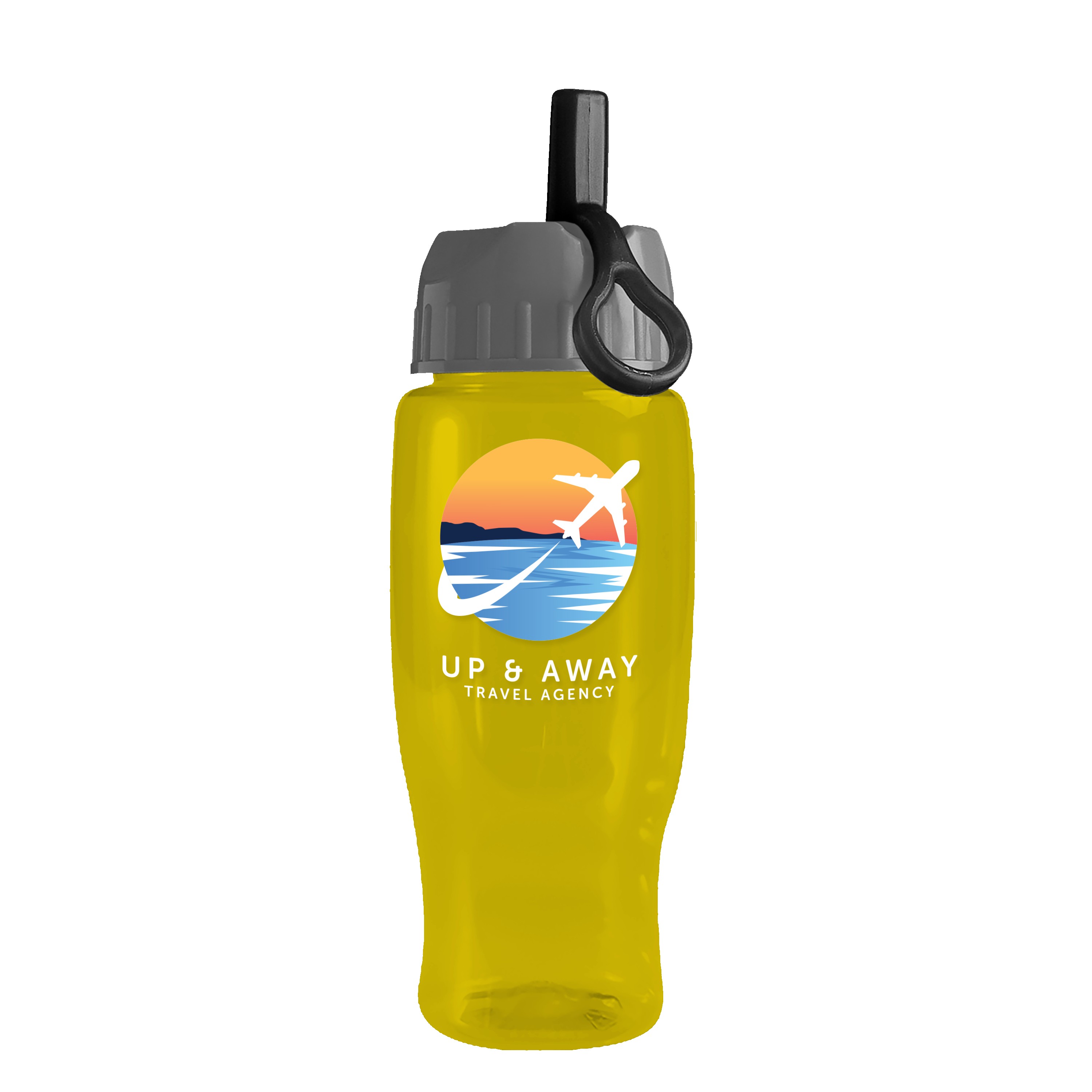 Picture of Garyline® Poly+ Recycled Bottle with Ring-Straw Lid - 27 oz.