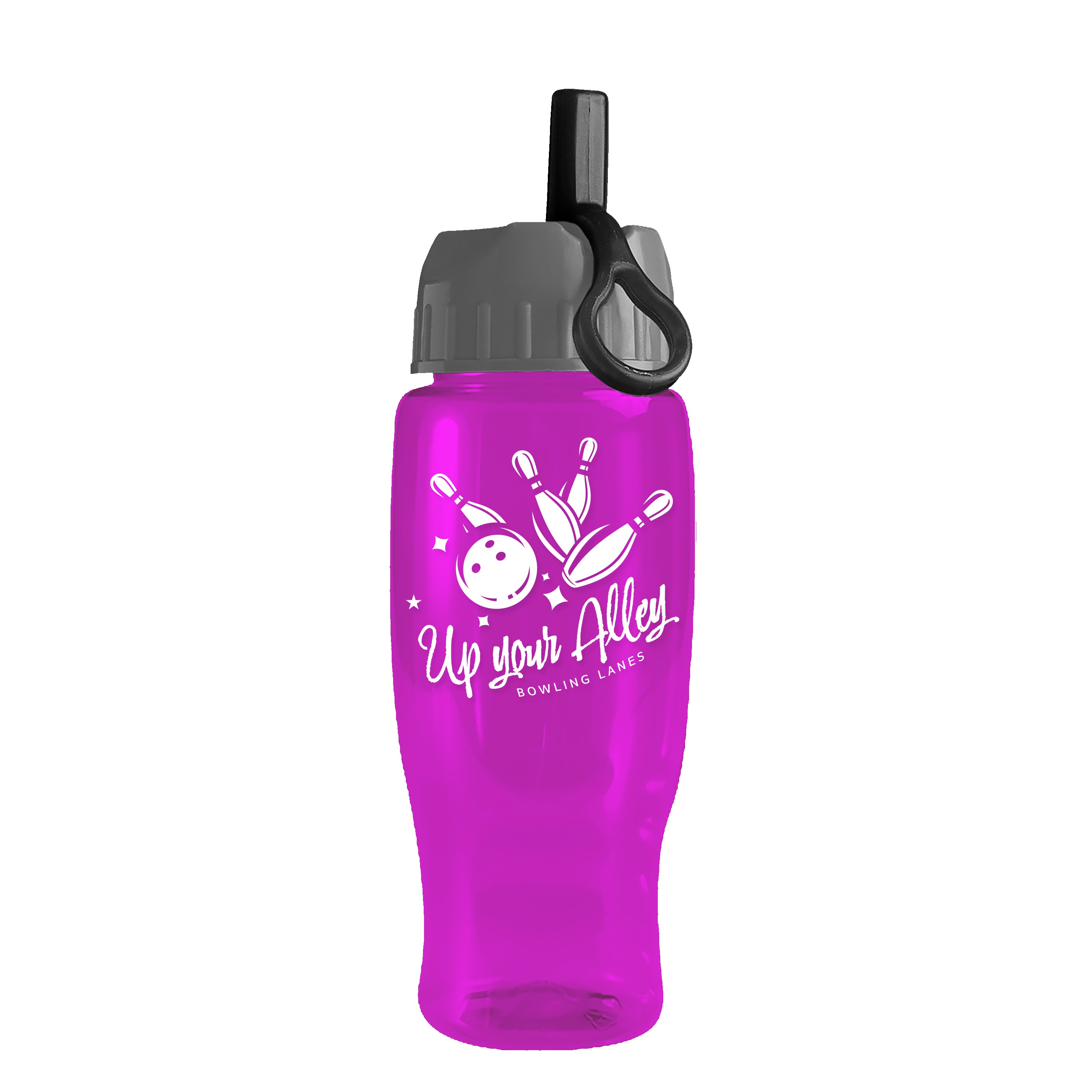 Picture of Garyline® Poly+ Recycled Bottle with Ring-Straw Lid - 27 oz.