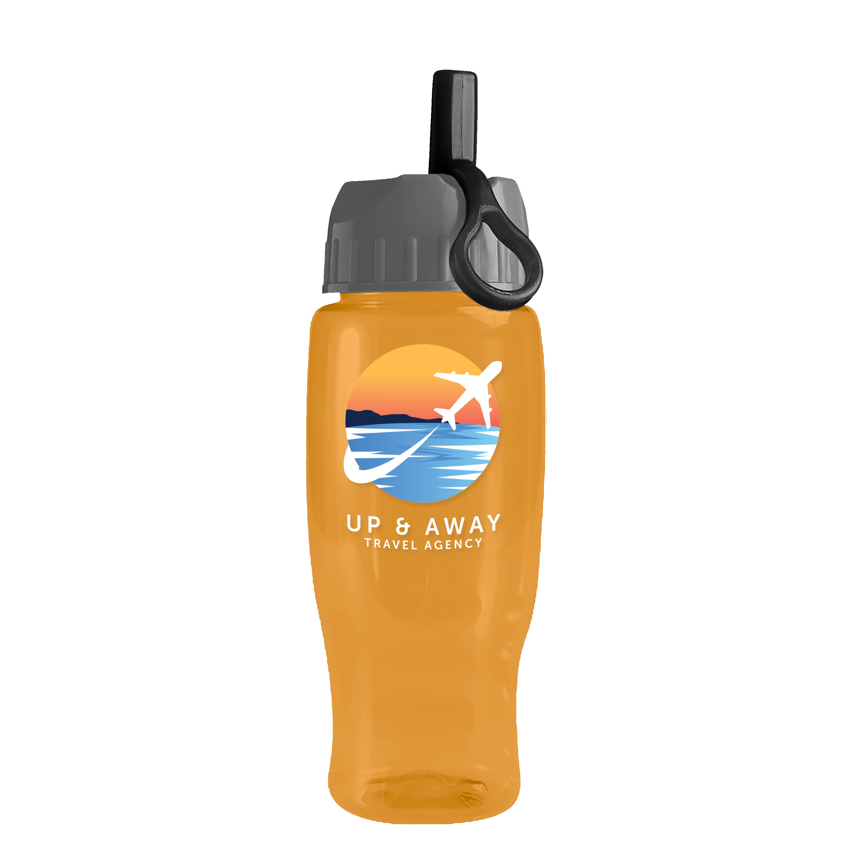 Picture of Garyline® Poly+ Recycled Bottle with Ring-Straw Lid - 27 oz.
