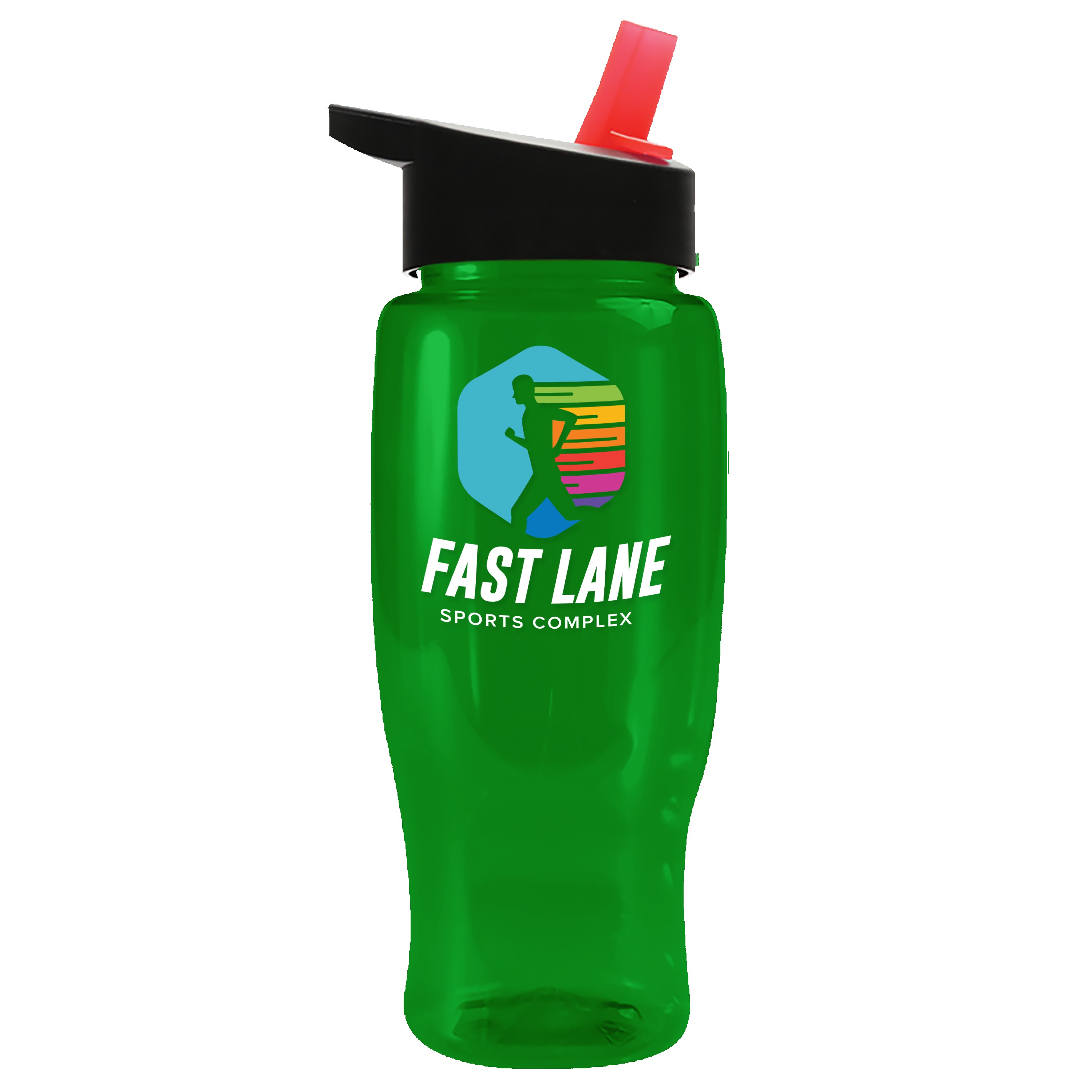 Picture of Garyline® Poly+ Recycled Bottle with Flip-Straw Lid - 27 oz.
