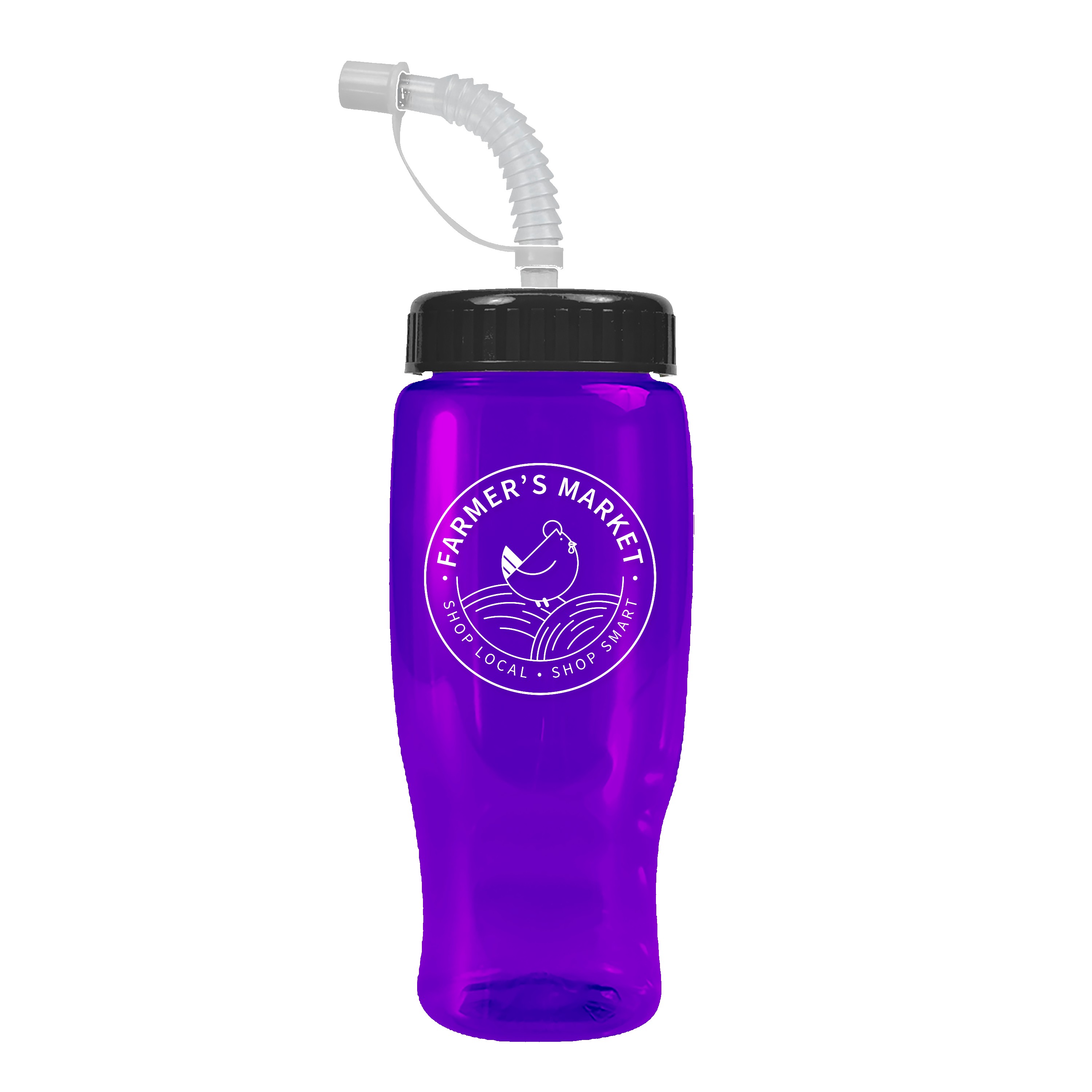 Picture of Garyline® Poly+ Recycled Bottle with Straw Lid - 27 oz.