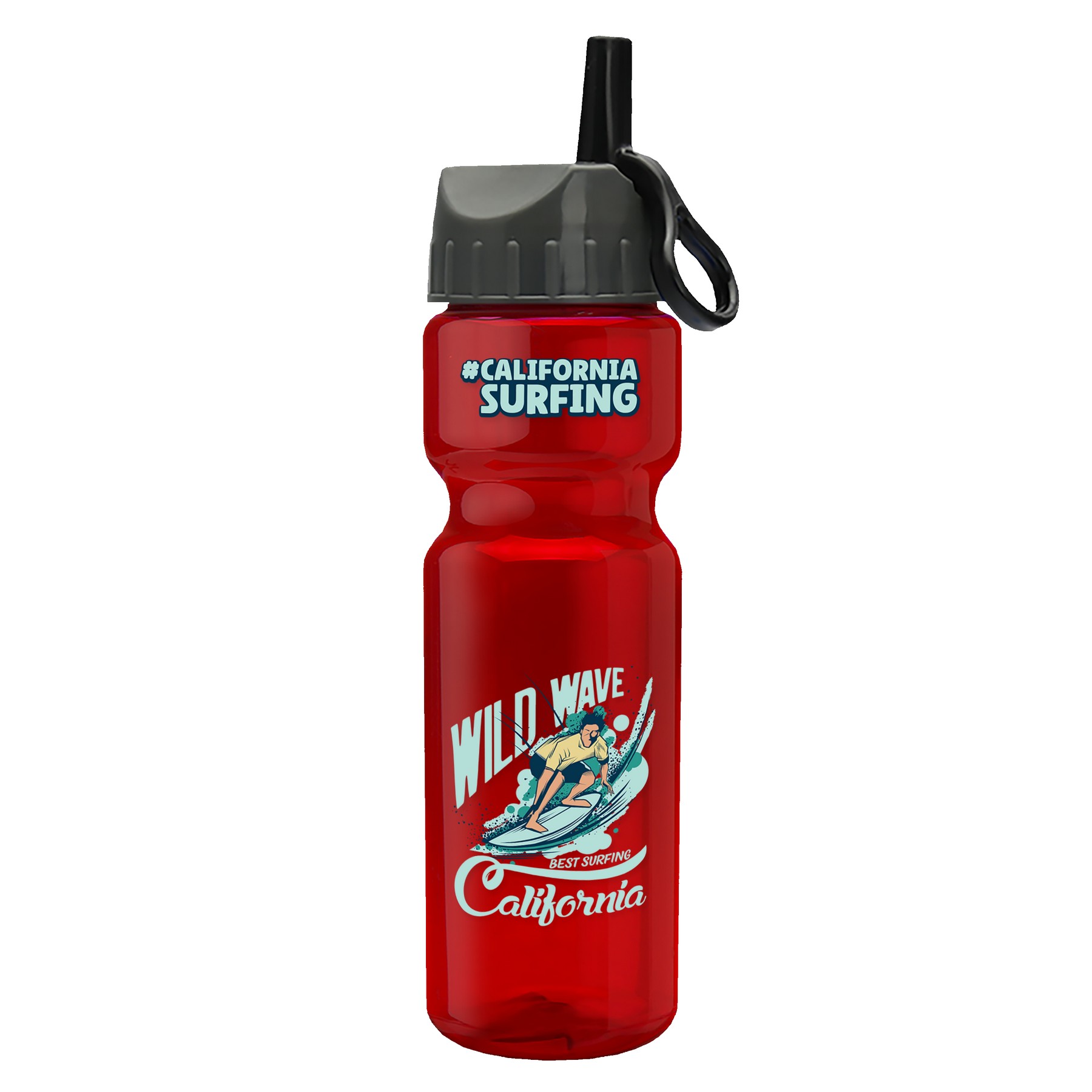 Picture of Garyline® Champ Recycled Bottle with Ring-Straw Lid - 28 oz.