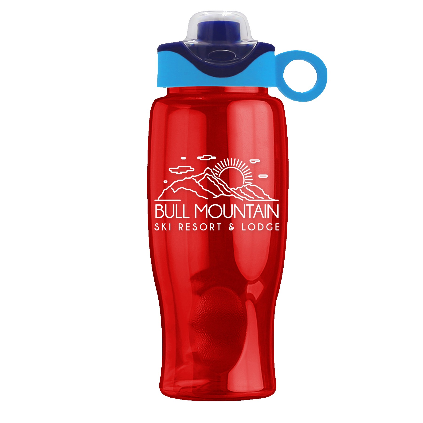Picture of Garyline® Poly+ Bottle with Two-Tone Drink-Thru Lid with Silicone Loop - 27 oz.
