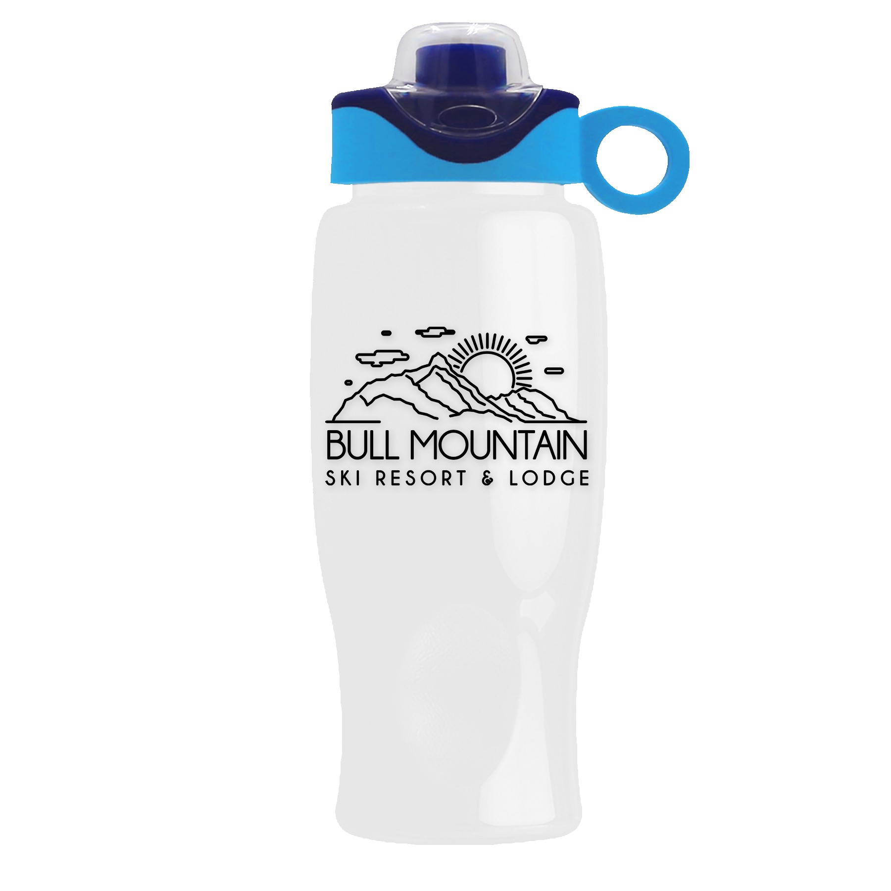 Picture of Garyline® Poly+ Bottle with Two-Tone Drink-Thru Lid with Silicone Loop - 27 oz.