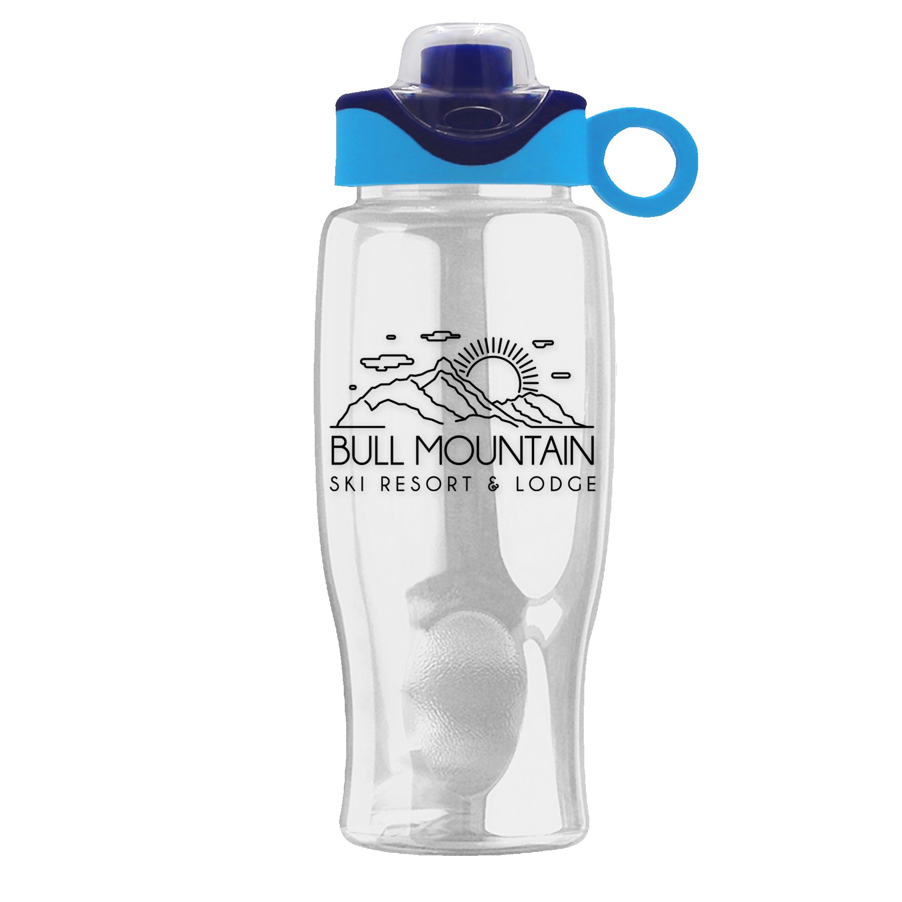 Picture of Garyline® Poly+ Bottle with Two-Tone Drink-Thru Lid with Silicone Loop - 27 oz.