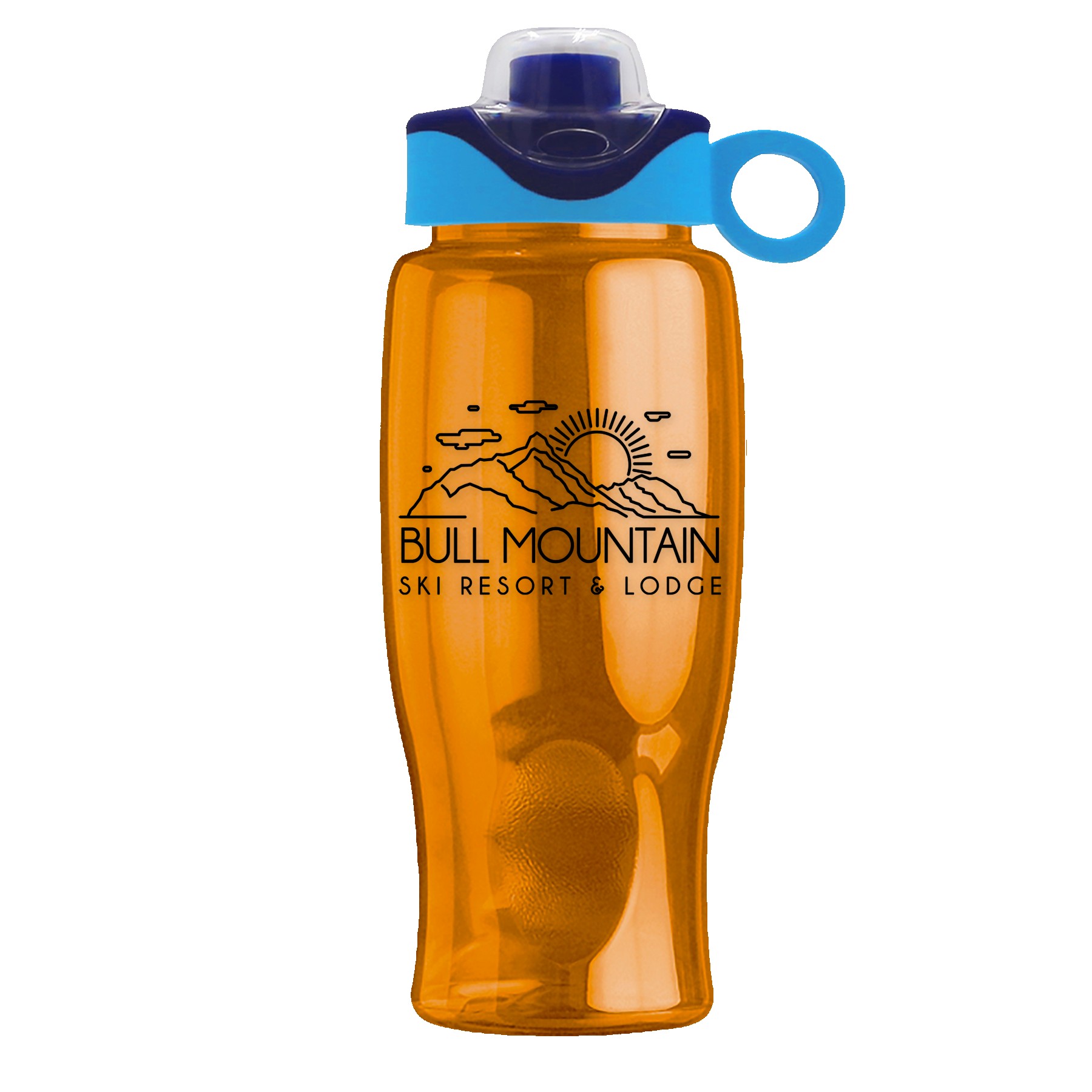 Picture of Garyline® Poly+ Bottle with Two-Tone Drink-Thru Lid with Silicone Loop - 27 oz.
