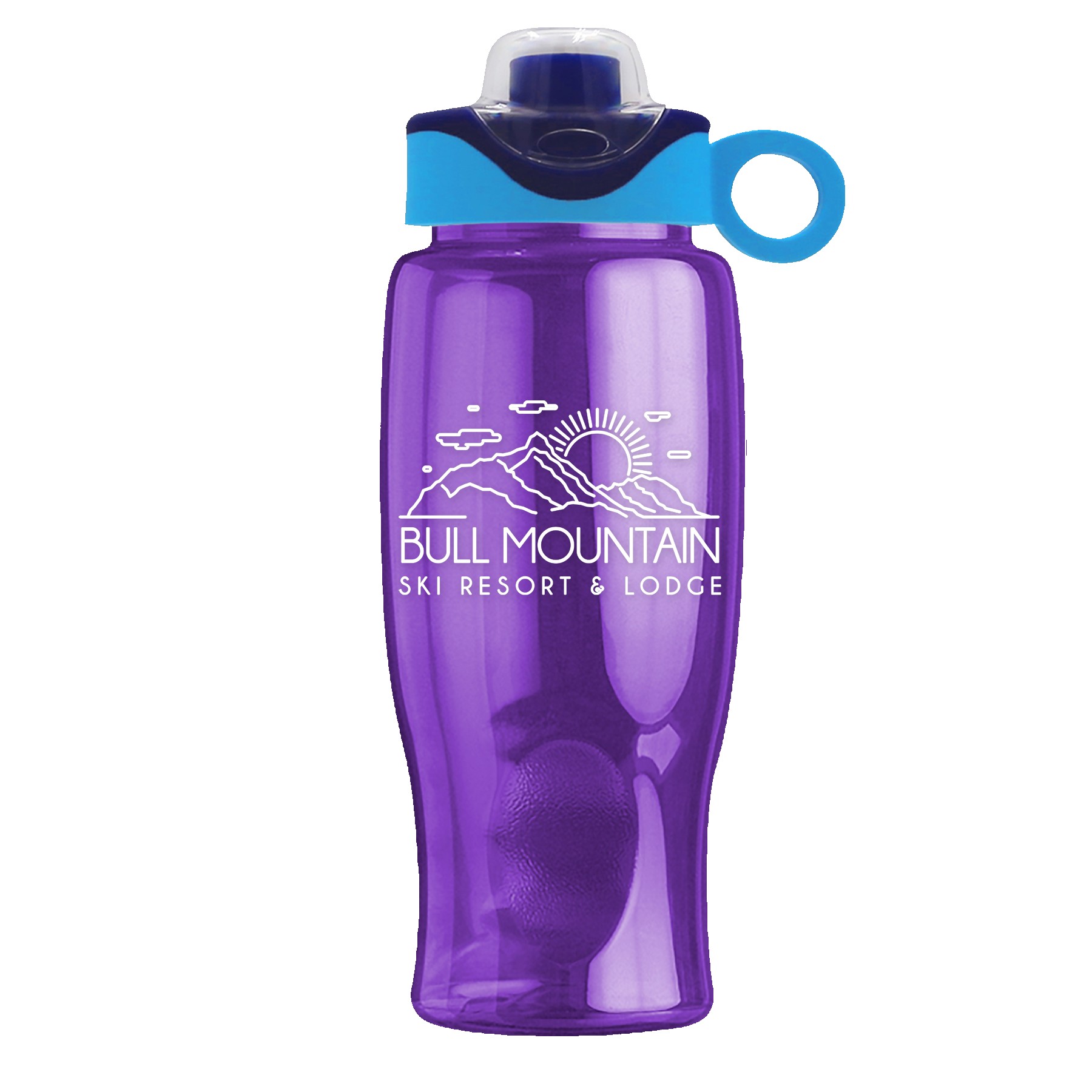 Picture of Garyline® Poly+ Bottle with Two-Tone Drink-Thru Lid with Silicone Loop - 27 oz.