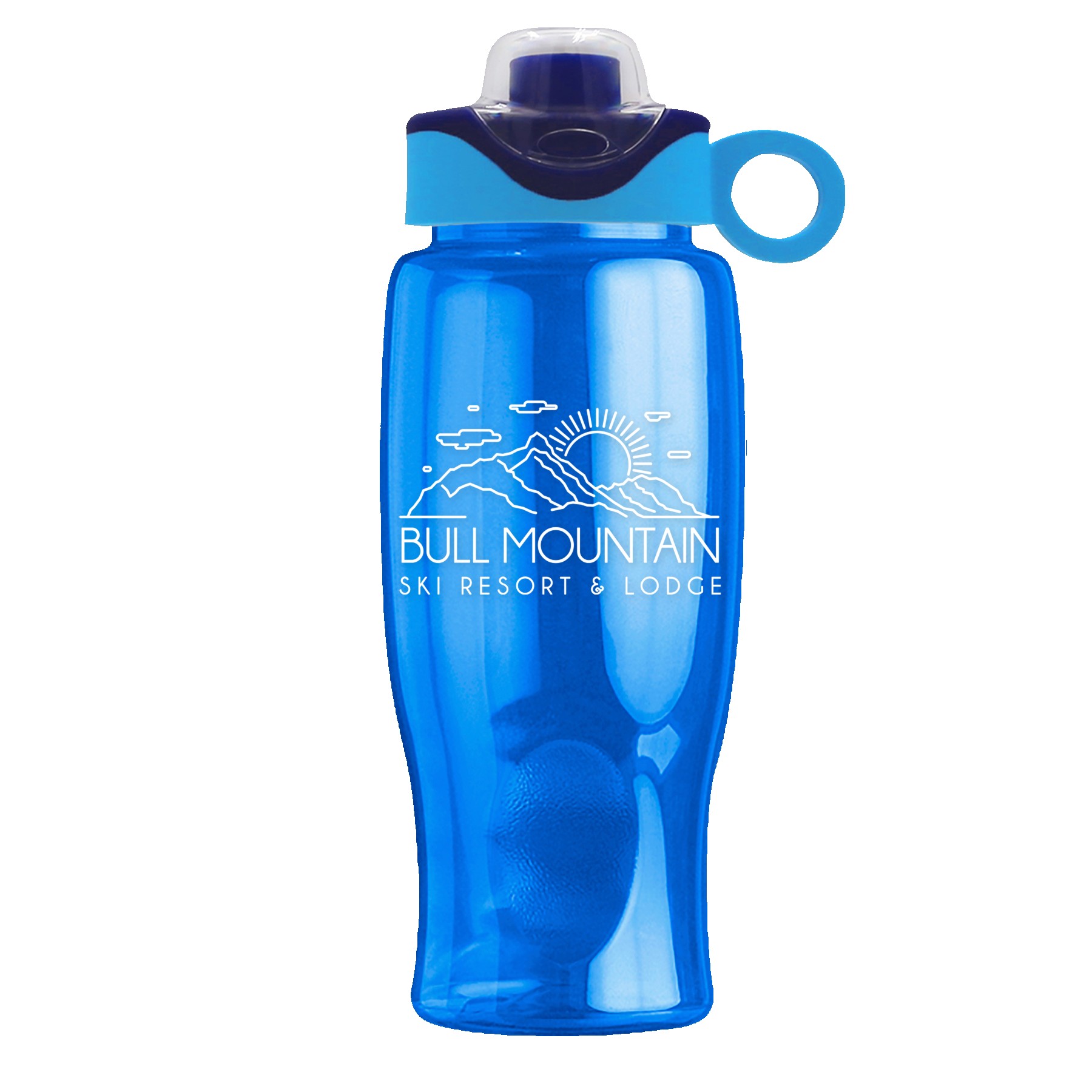 Picture of Garyline® Poly+ Bottle with Two-Tone Drink-Thru Lid with Silicone Loop - 27 oz.