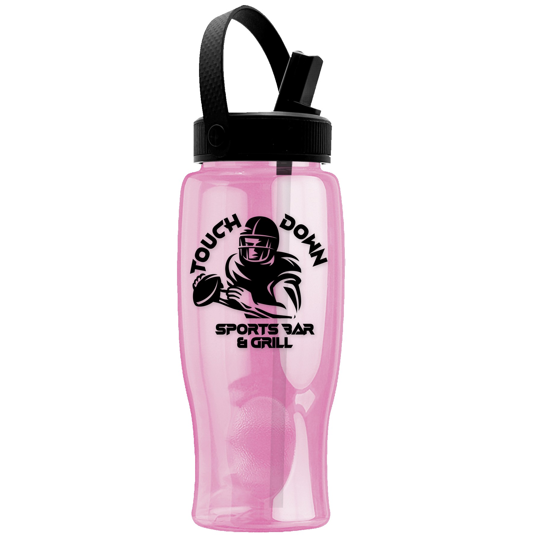 Picture of Garyline® Poly+ Bottle with Flip-Straw, Swivel-Handle Lid - 27 oz.