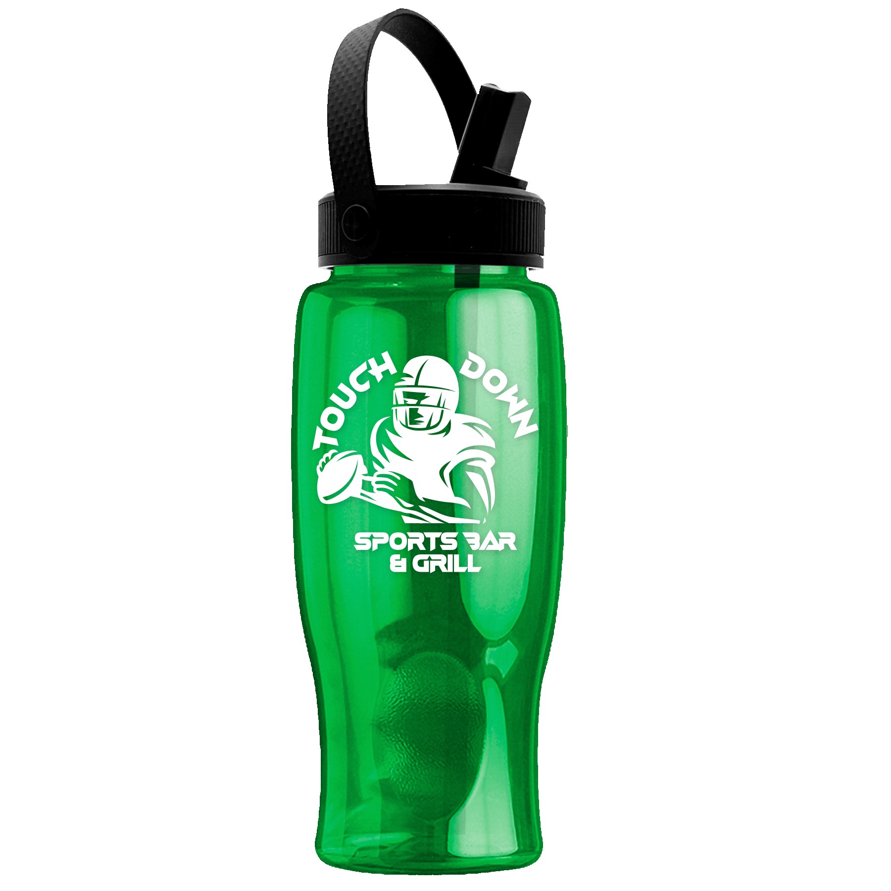Picture of Garyline® Poly+ Bottle with Flip-Straw, Swivel-Handle Lid - 27 oz.