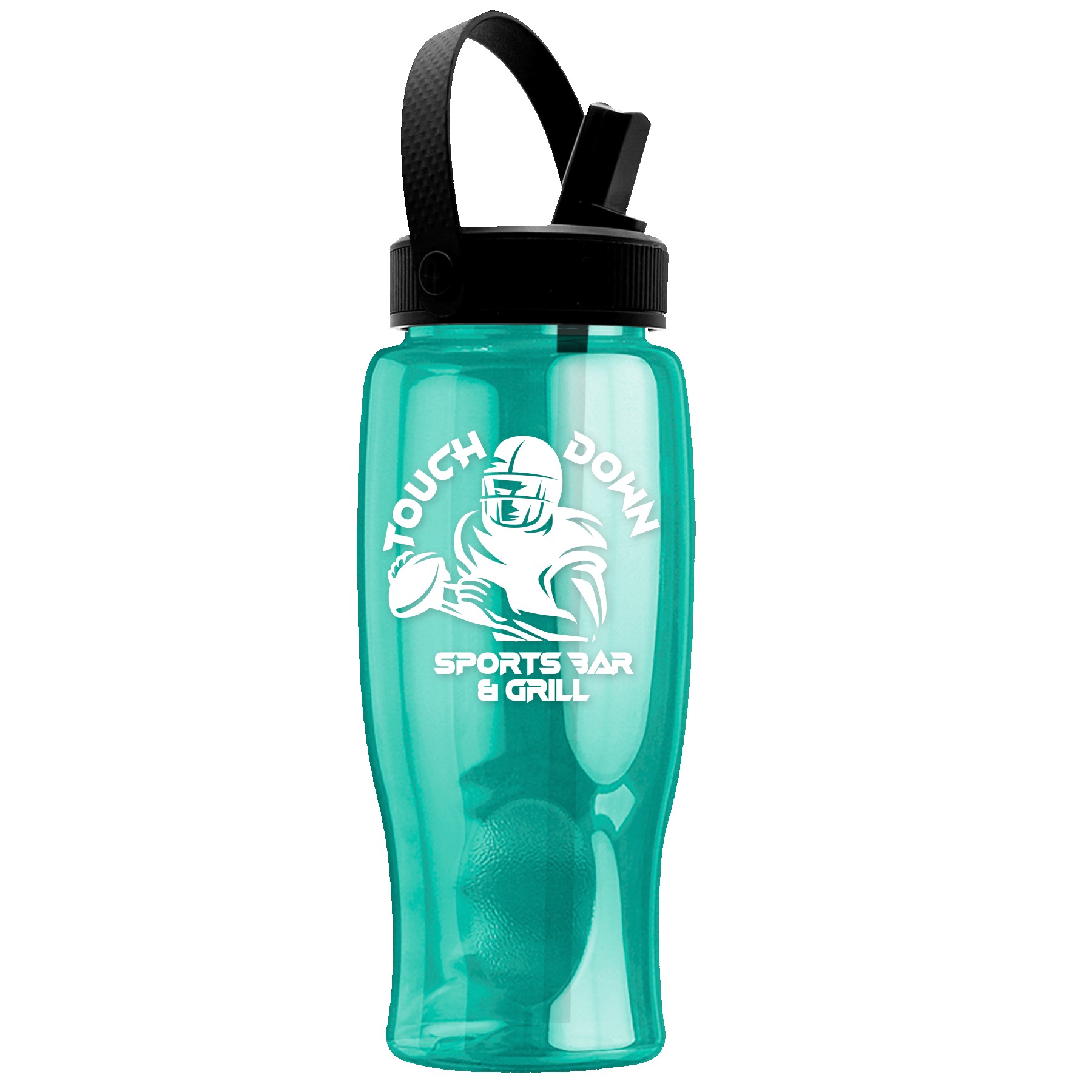 Picture of Garyline® Poly+ Bottle with Flip-Straw, Swivel-Handle Lid - 27 oz.
