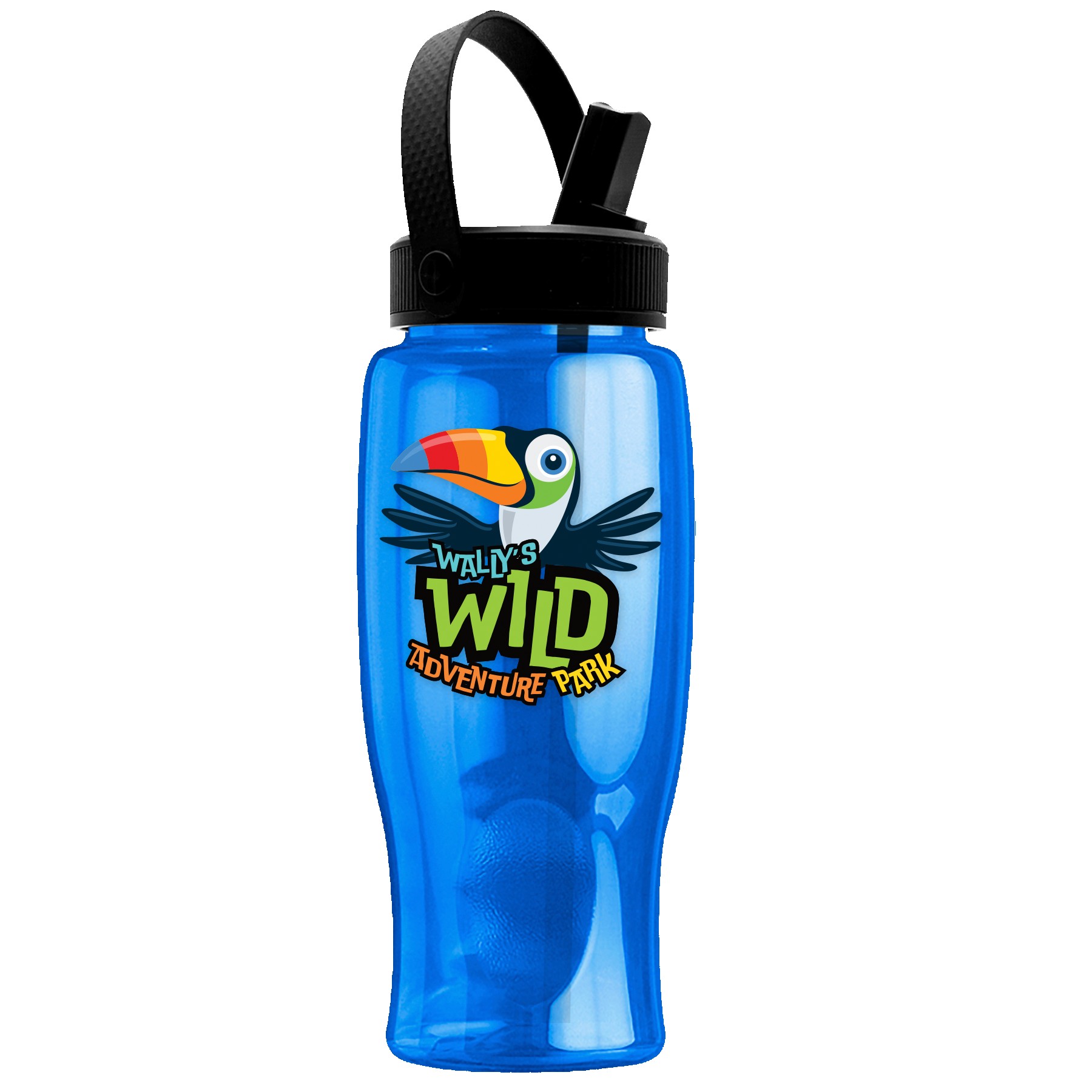 Picture of Garyline® Poly+ Bottle with Flip-Straw, Swivel-Handle Lid - 27 oz.