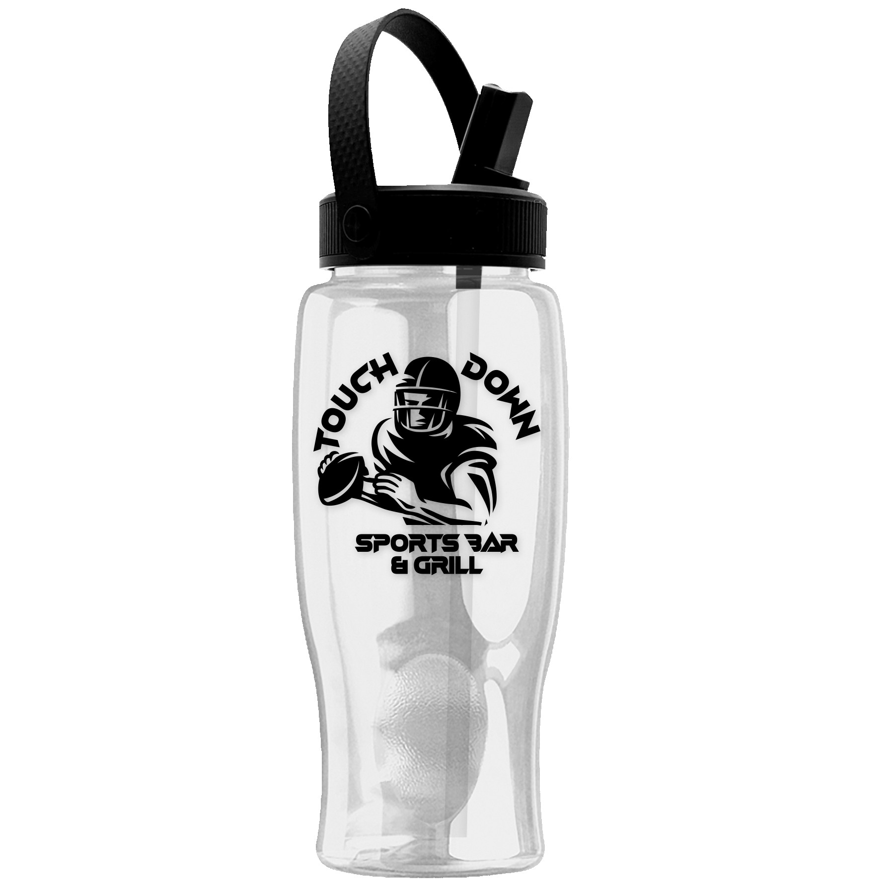 Picture of Garyline® Poly+ Bottle with Flip-Straw, Swivel-Handle Lid - 27 oz.