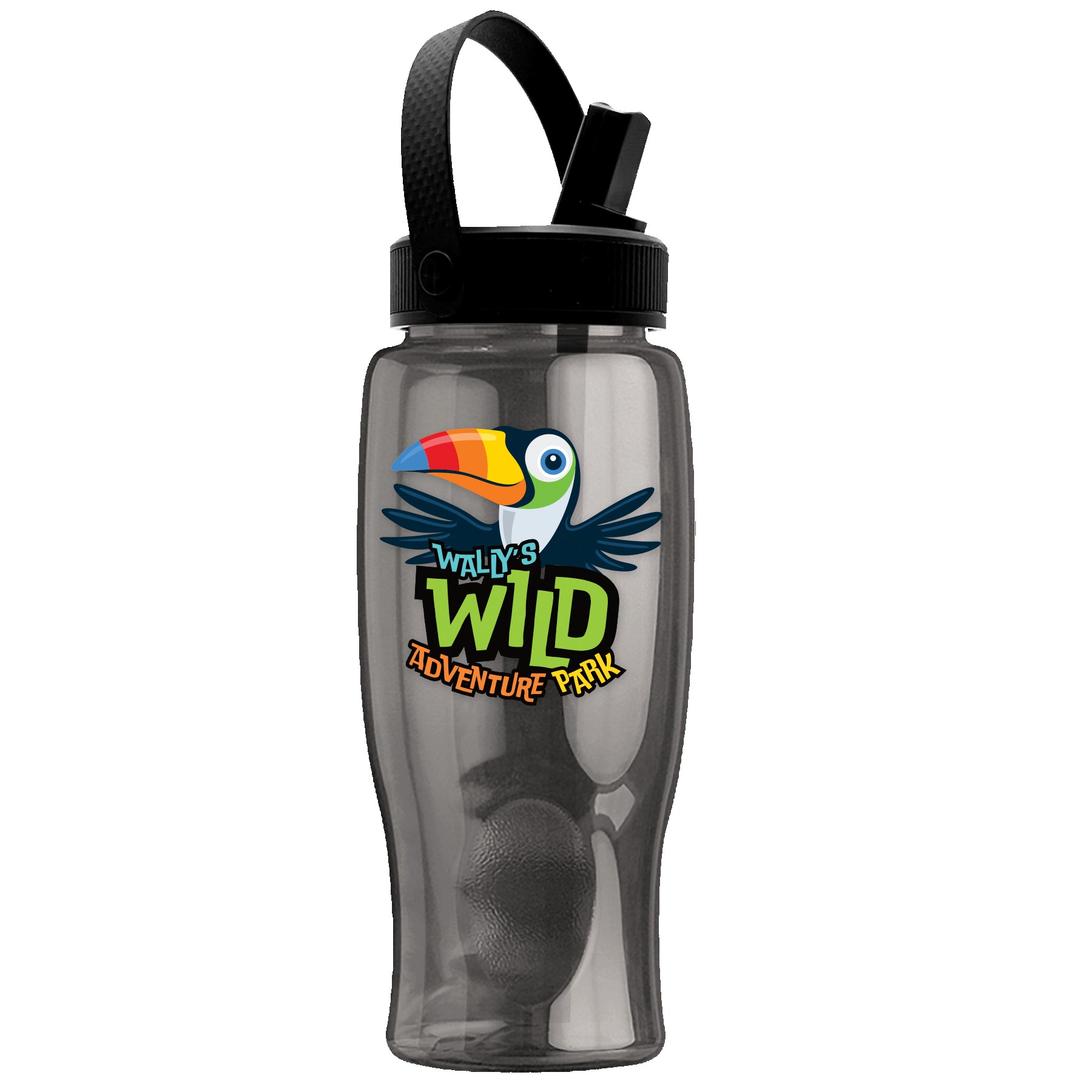 Picture of Garyline® Poly+ Bottle with Flip-Straw, Swivel-Handle Lid - 27 oz.