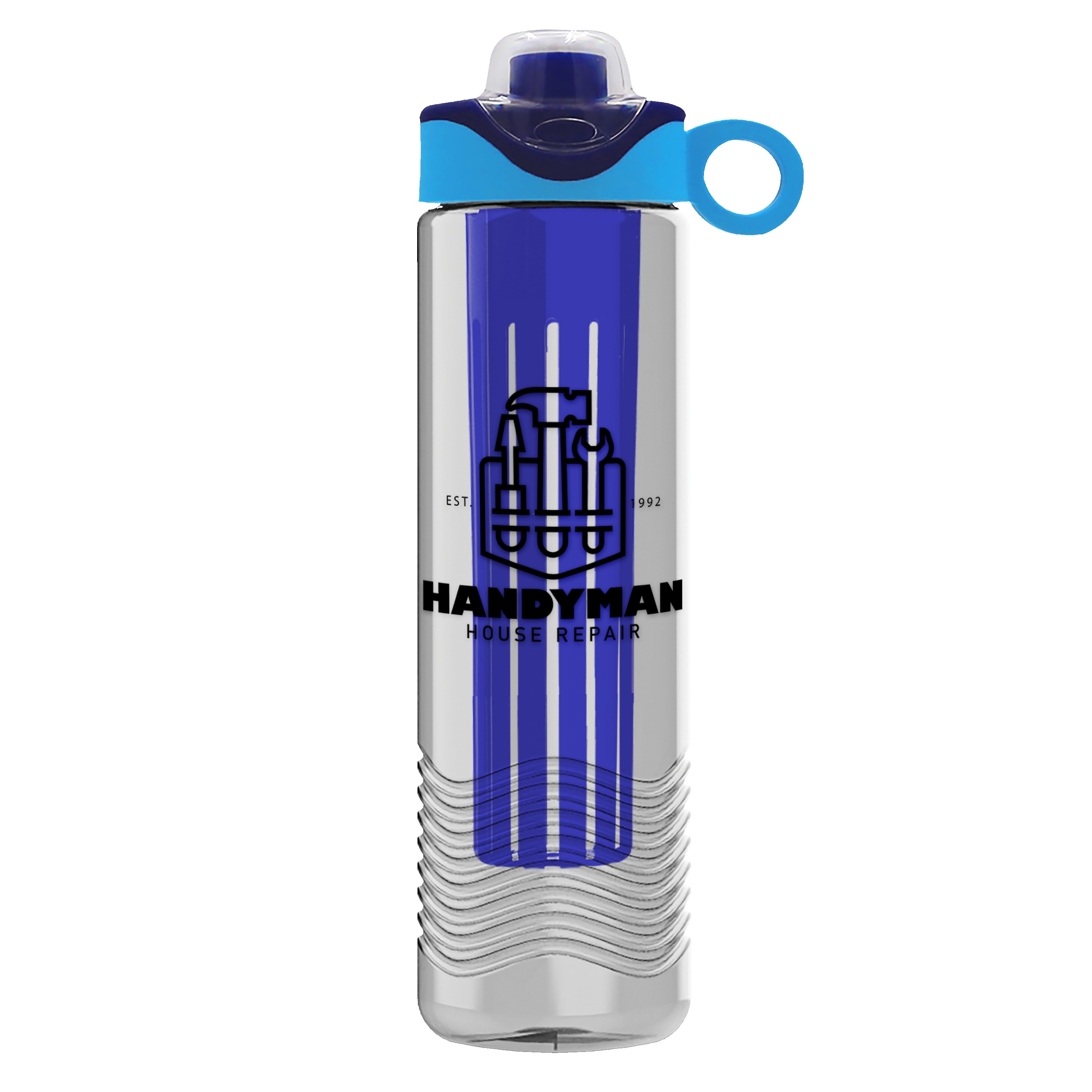 Picture of Garyline® Wave Tritan® Bottle with Two-Tone Drink-Thru Lid with Silicone Loop and Infuser - 24 oz.