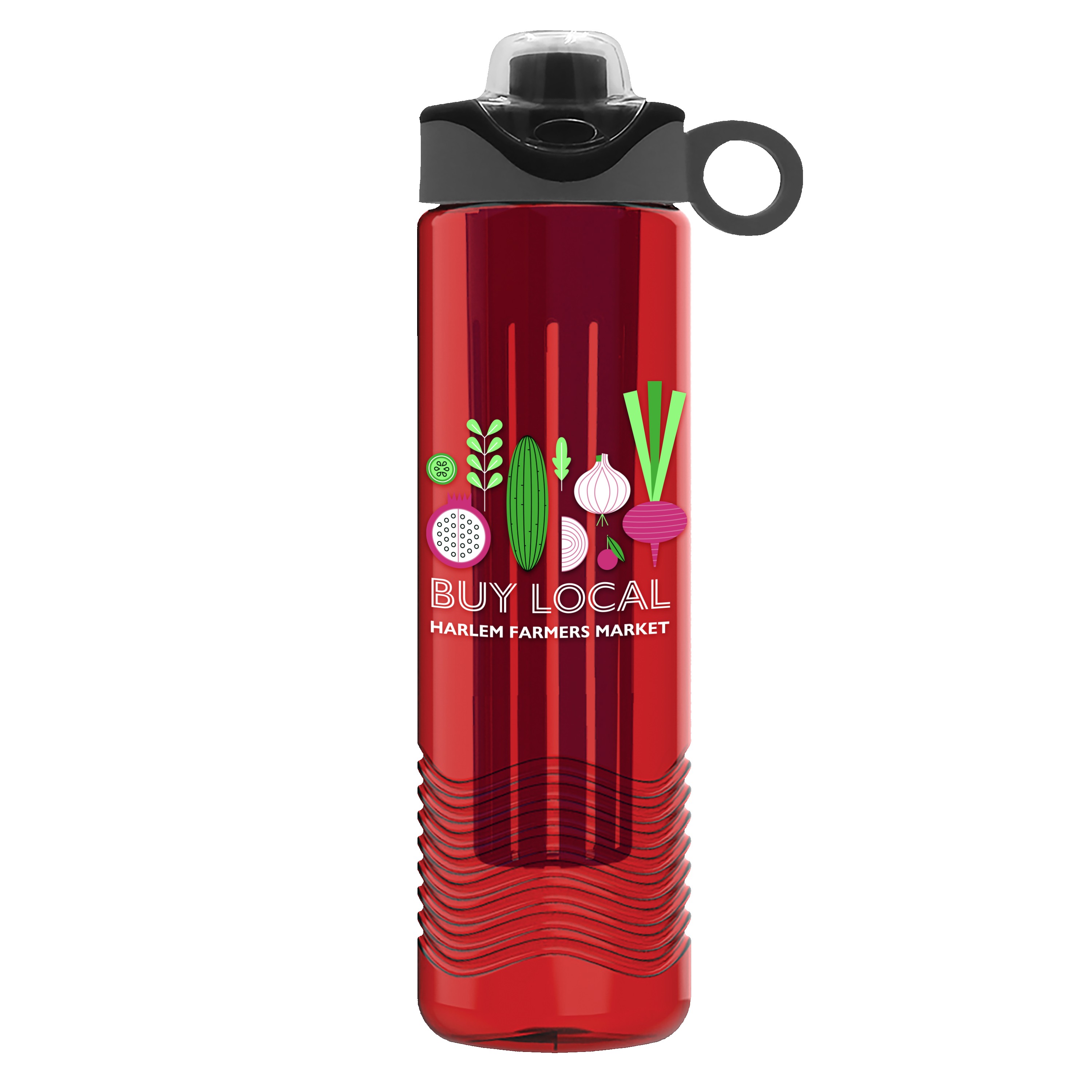 Picture of Garyline® Wave Tritan® Bottle with Two-Tone Drink-Thru Lid with Silicone Loop and Infuser - 24 oz.