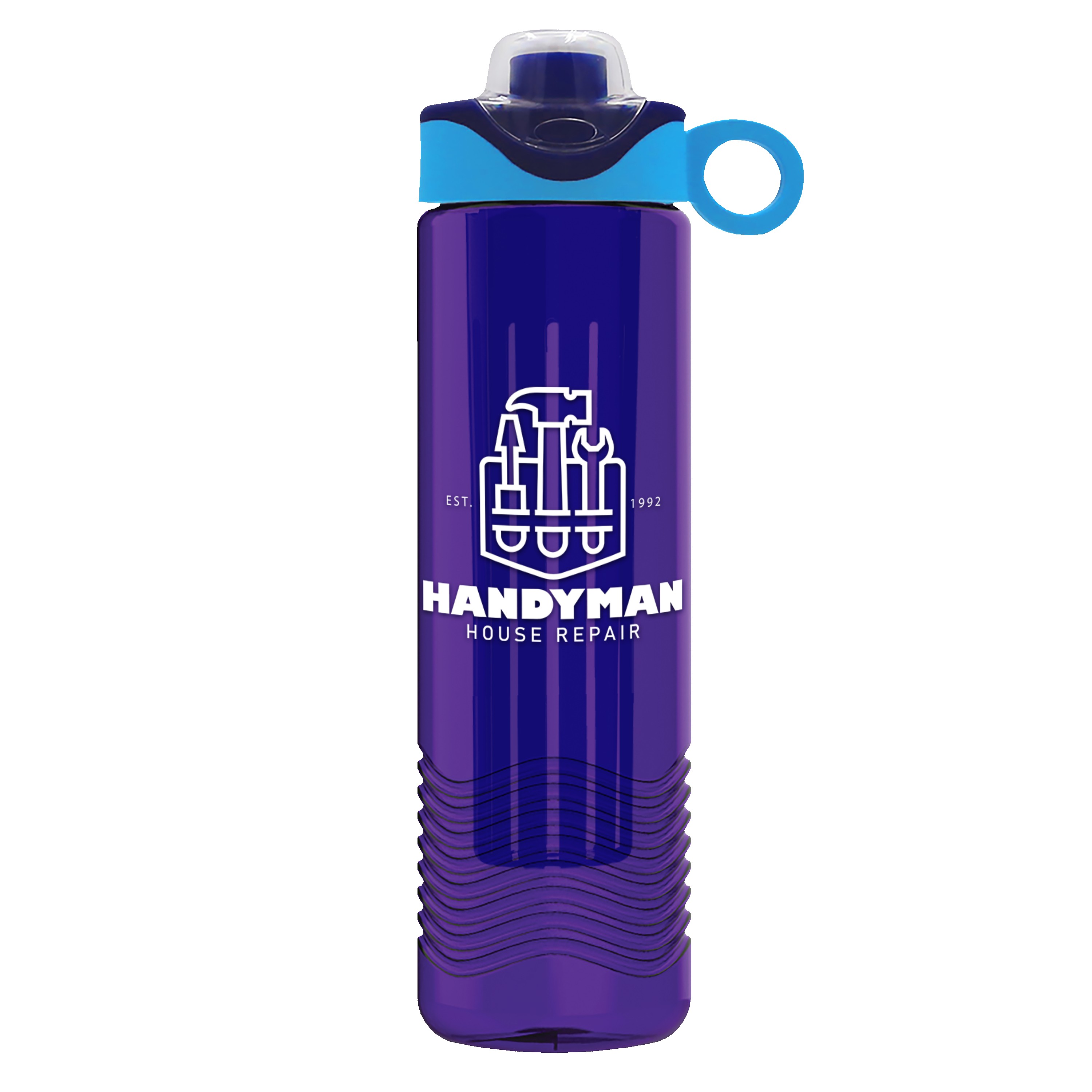 Picture of Garyline® Wave Tritan® Bottle with Two-Tone Drink-Thru Lid with Silicone Loop and Infuser - 24 oz.
