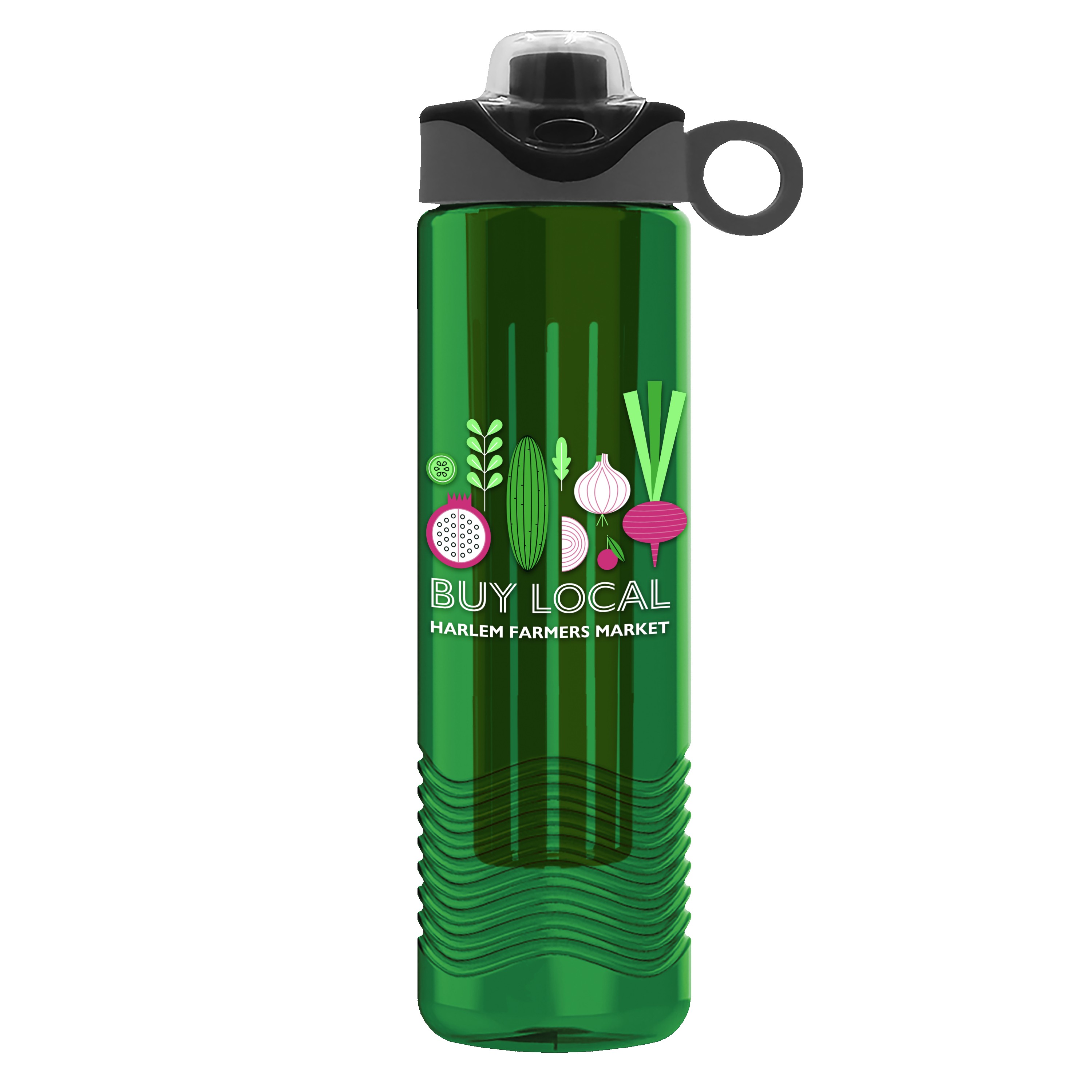 Picture of Garyline® Wave Tritan® Bottle with Two-Tone Drink-Thru Lid with Silicone Loop and Infuser - 24 oz.