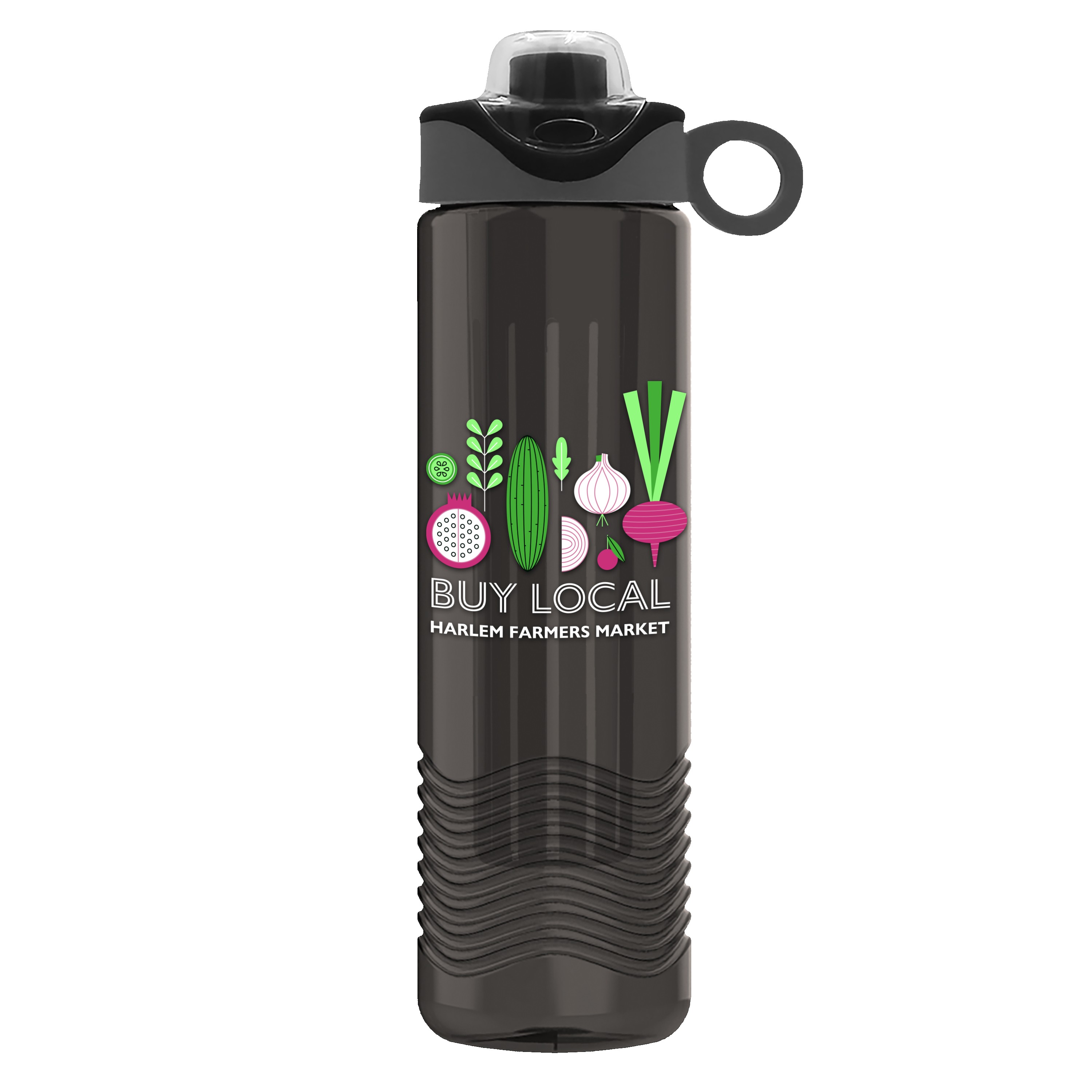 Picture of Garyline® Wave Tritan® Bottle with Two-Tone Drink-Thru Lid with Silicone Loop and Infuser - 24 oz.