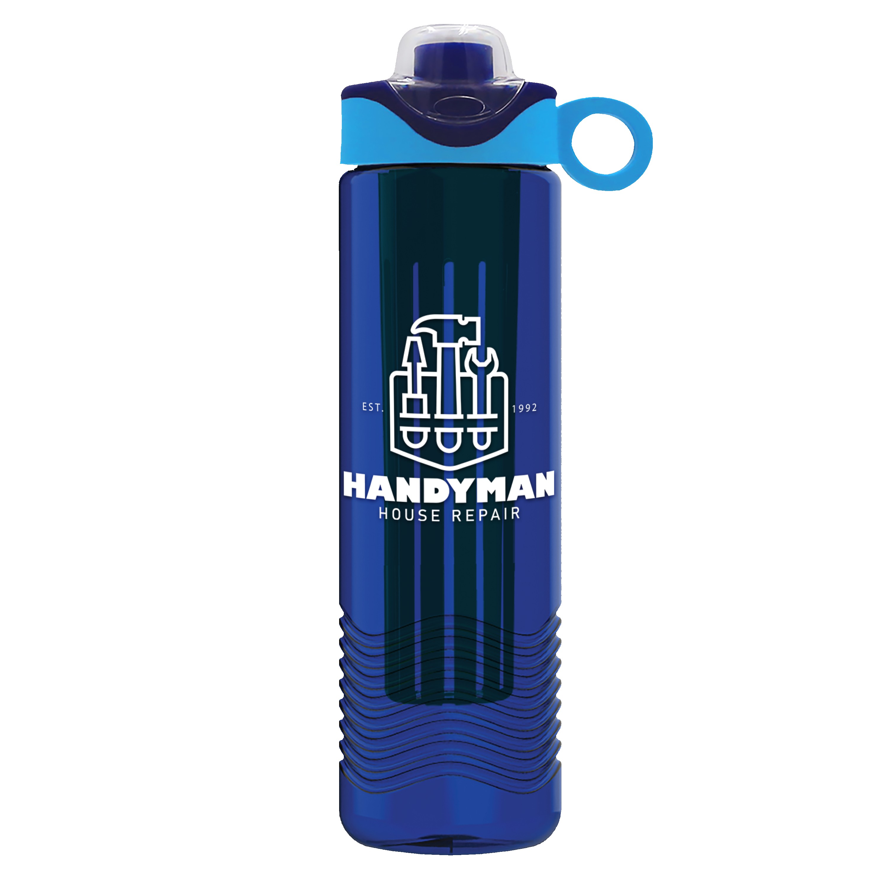 Picture of Garyline® Wave Tritan® Bottle with Two-Tone Drink-Thru Lid with Silicone Loop and Infuser - 24 oz.