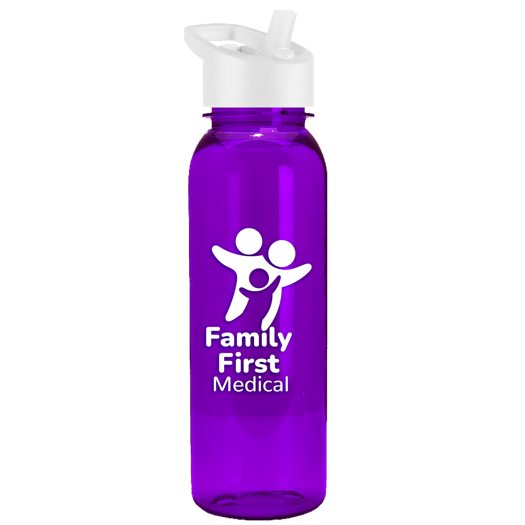Picture of Garyline® Flat-Sided Tritan® Bottle with Flip-Straw Lid - 24 oz.