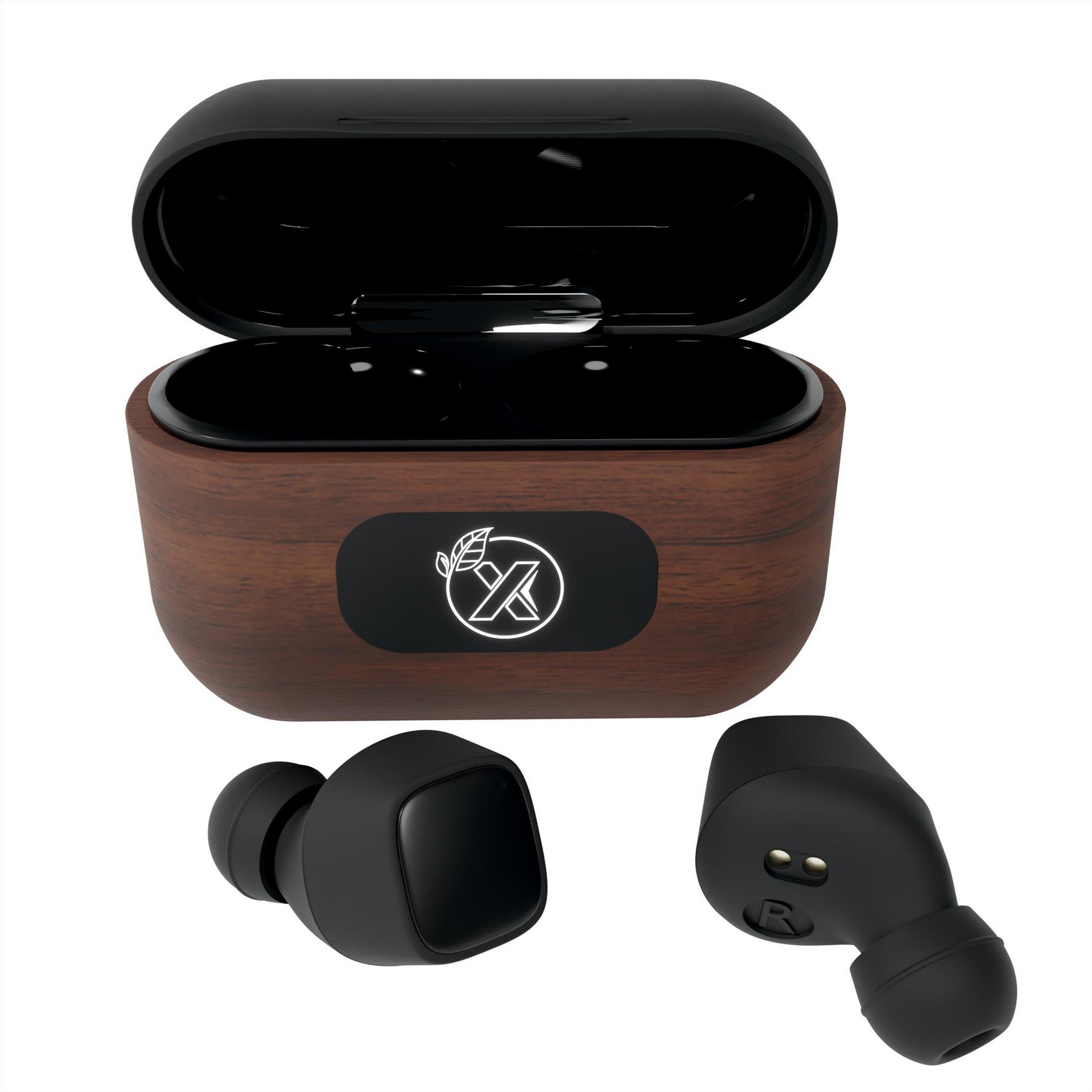 Picture of SCX Innovative Design™ Walnut Wood Wireless Earbuds and Charging Case