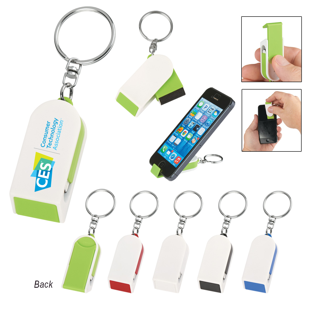 Picture of Phone Stand And Screen Cleaner Combo Key Chain