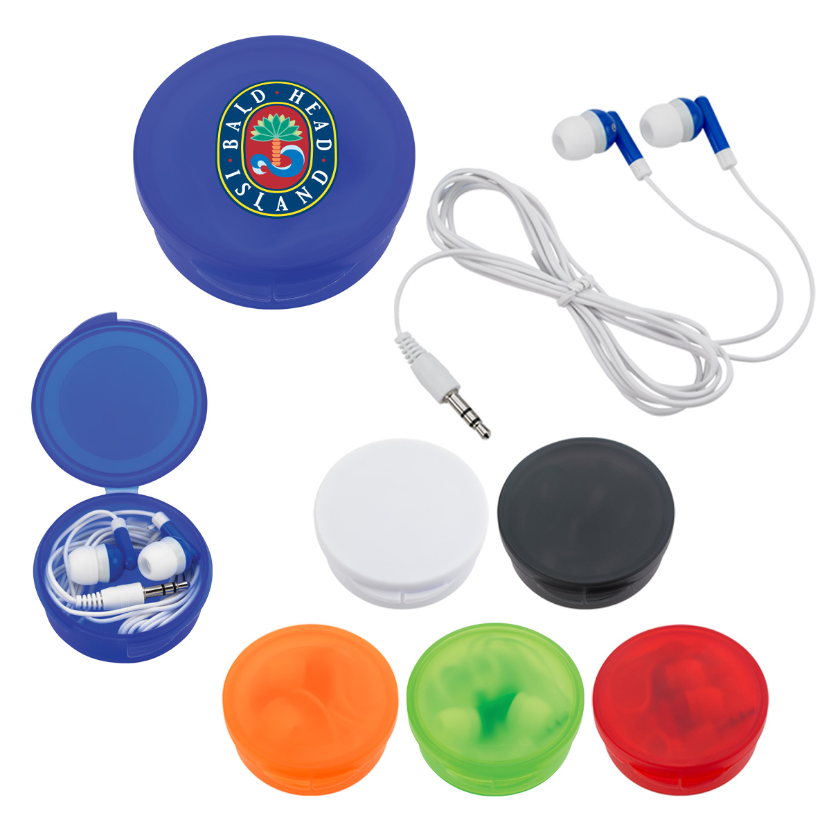Picture of Earbuds In Round Plastic Case