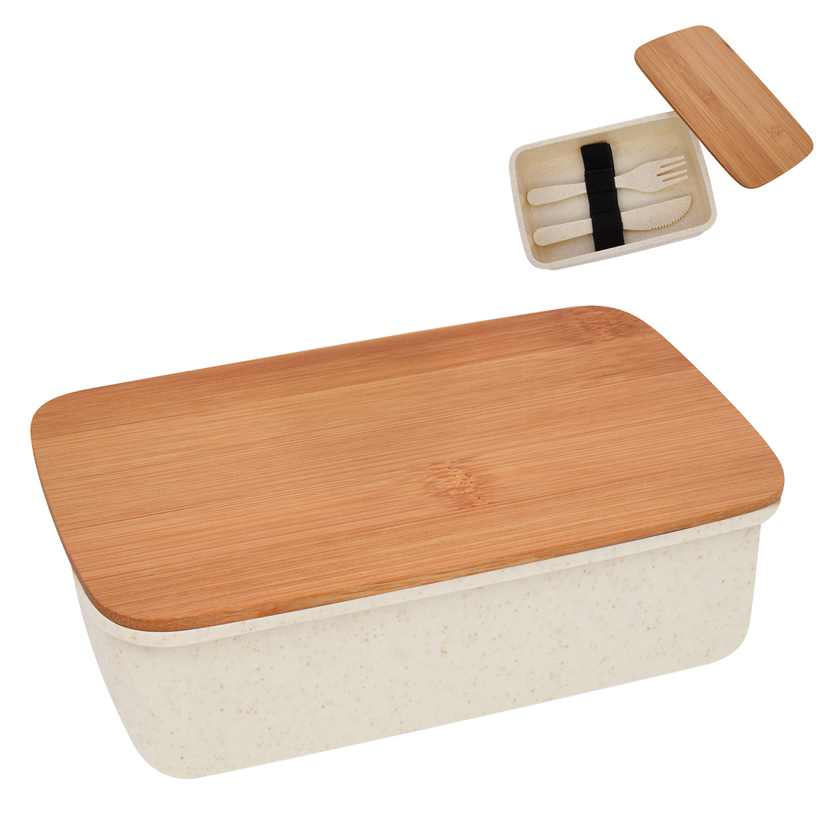 Picture of Wheat Lunch Set With Bamboo Lid