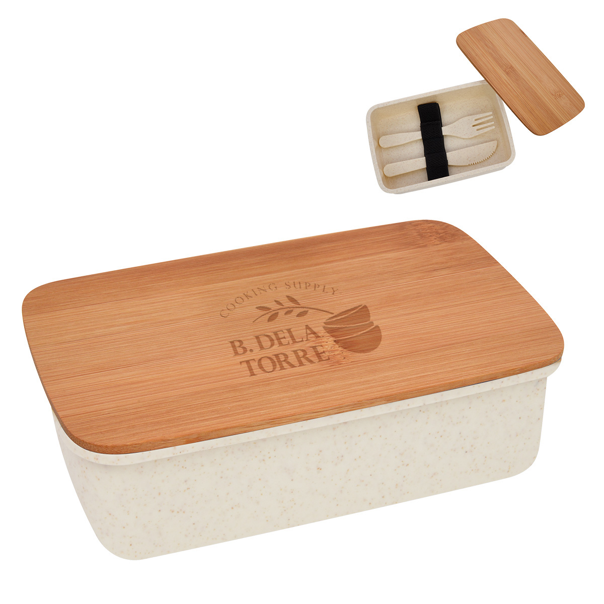 Picture of Wheat Lunch Set With Bamboo Lid