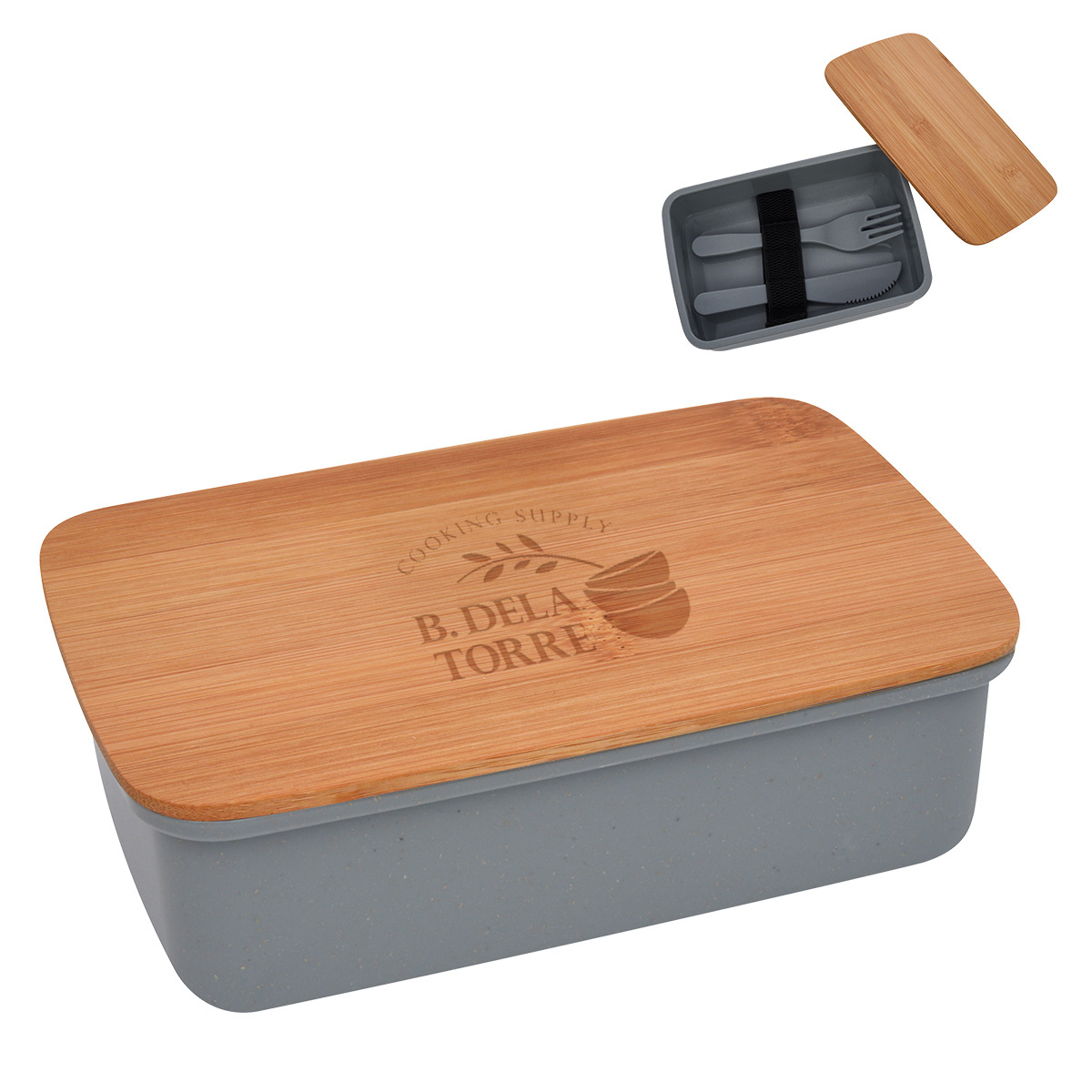 Picture of Wheat Lunch Set With Bamboo Lid