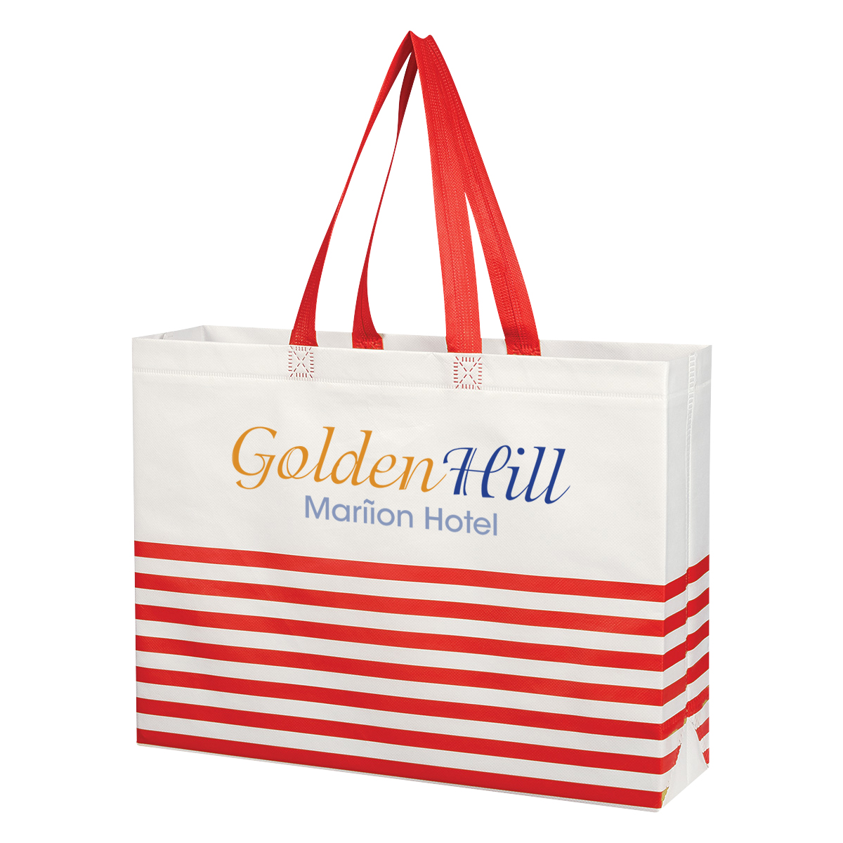 Picture of Non-woven Horizontal Stripe Tote Bag