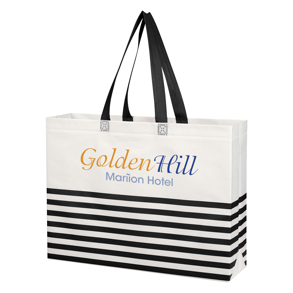 Picture of Non-woven Horizontal Stripe Tote Bag
