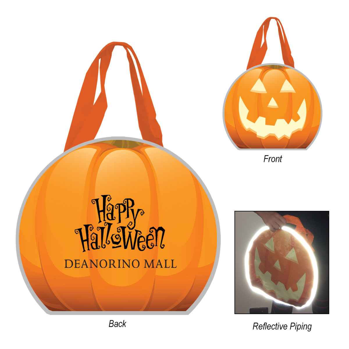 Picture of Reflective Halloween Pumpkin Tote Bag