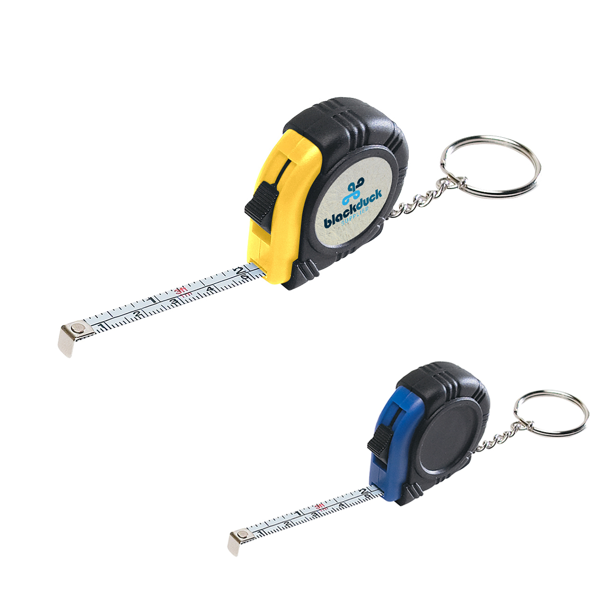 Picture of Rubber Tape Measure Key Tag With Laminated Label