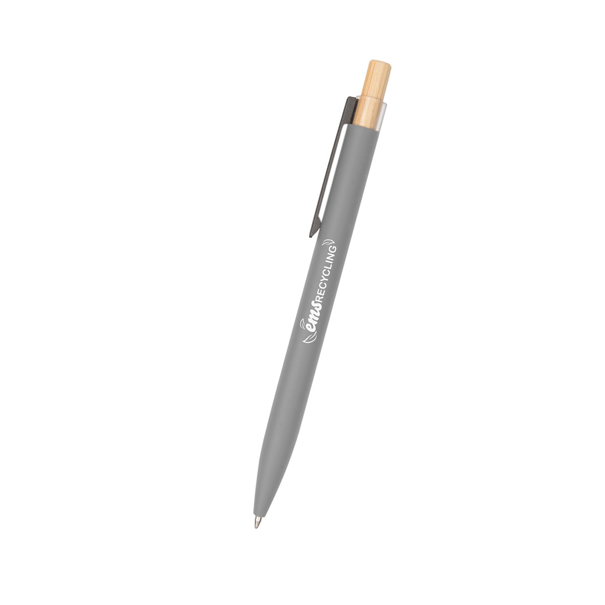Picture of Recycled Aluminum Pen With Bamboo Plunger