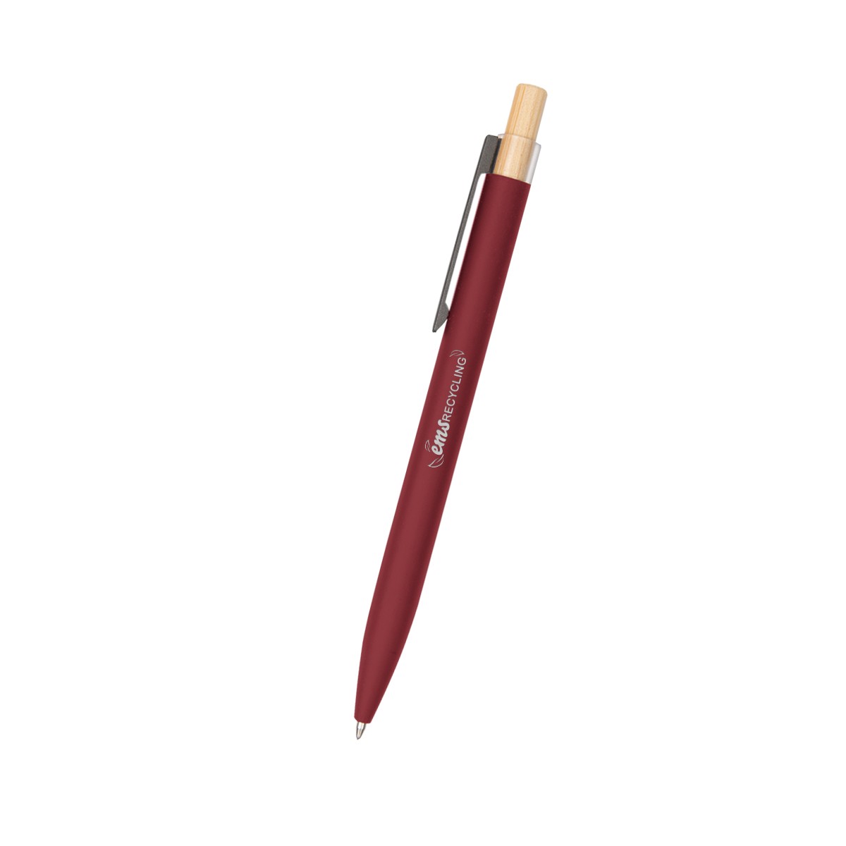 Picture of Recycled Aluminum Pen With Bamboo Plunger
