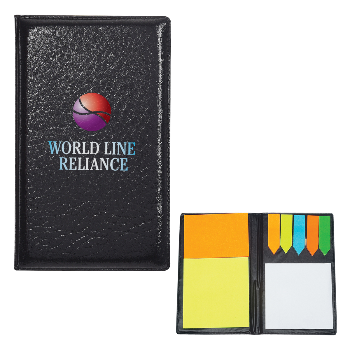 Picture of Leather Look Padfolio With Sticky Notes & Flags