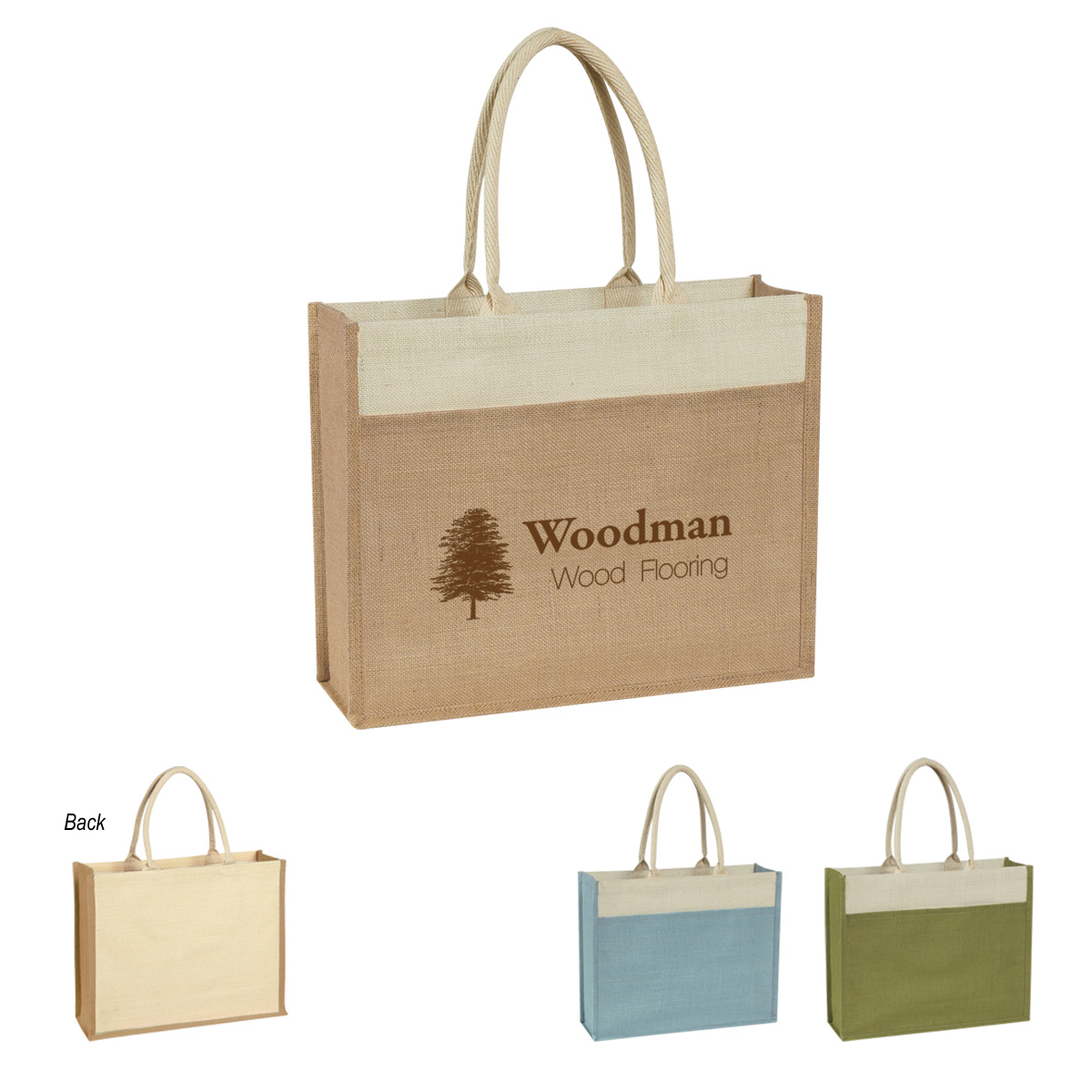 Picture of Jute Tote Bag With Front Pocket