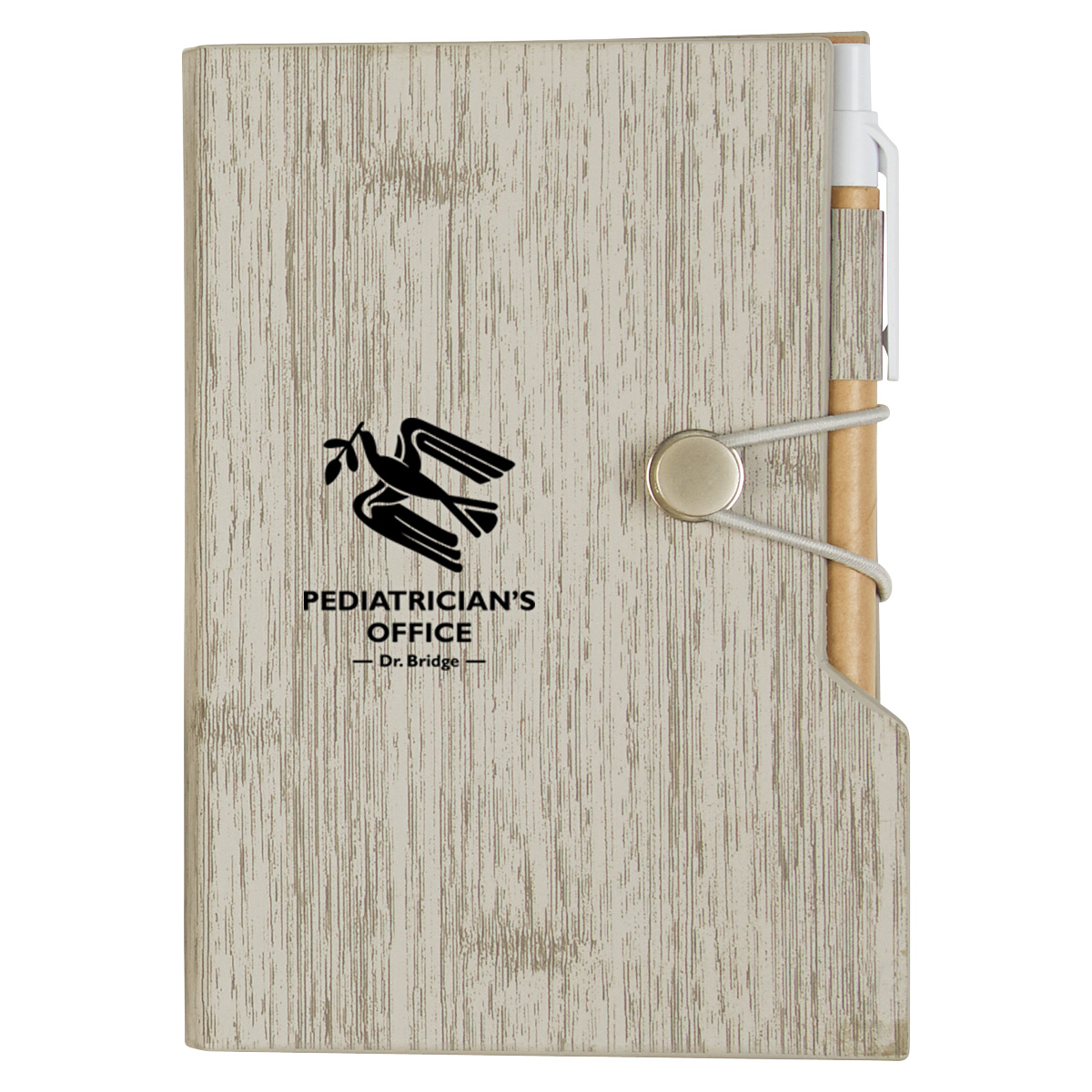 Picture of Woodgrain Look Notebook With Sticky Notes And Flags