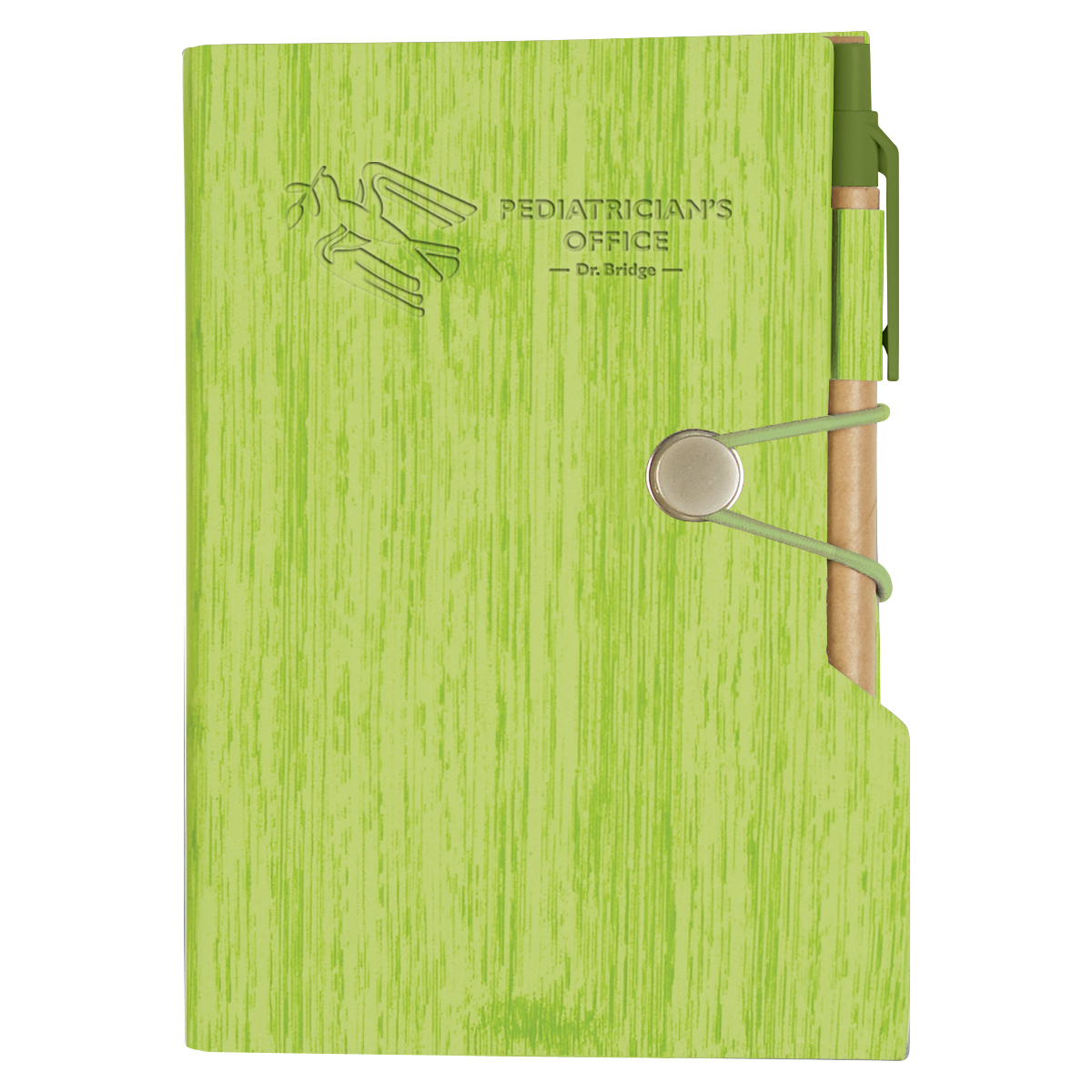 Picture of Woodgrain Look Notebook With Sticky Notes And Flags