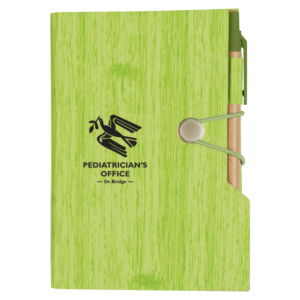 Picture of Woodgrain Look Notebook With Sticky Notes And Flags