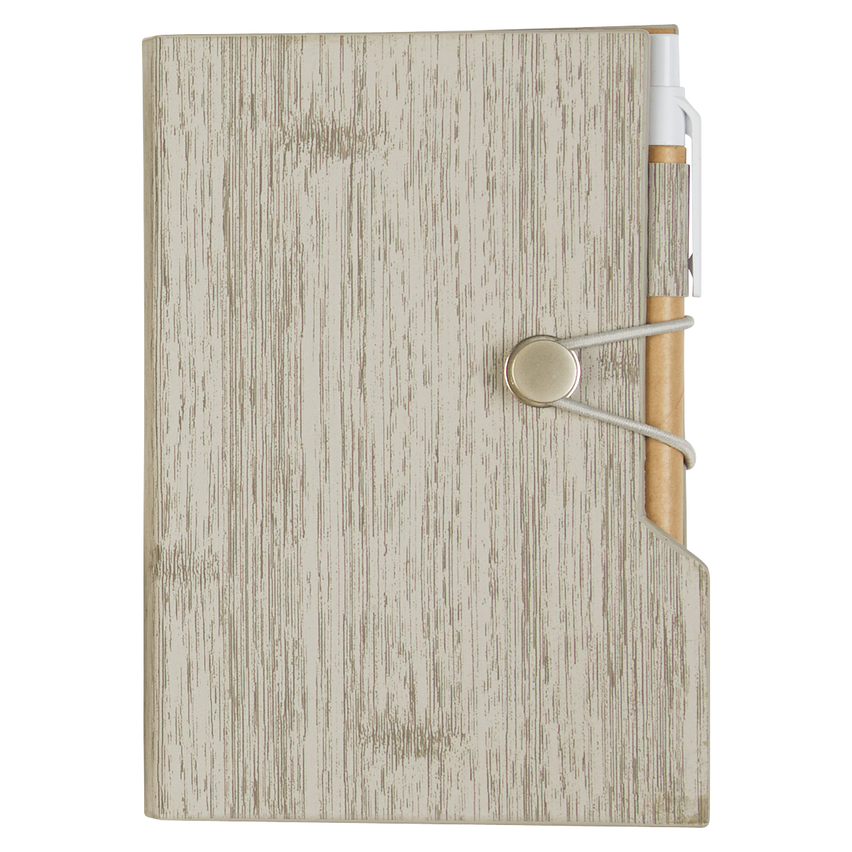 Picture of Woodgrain Look Notebook With Sticky Notes And Flags