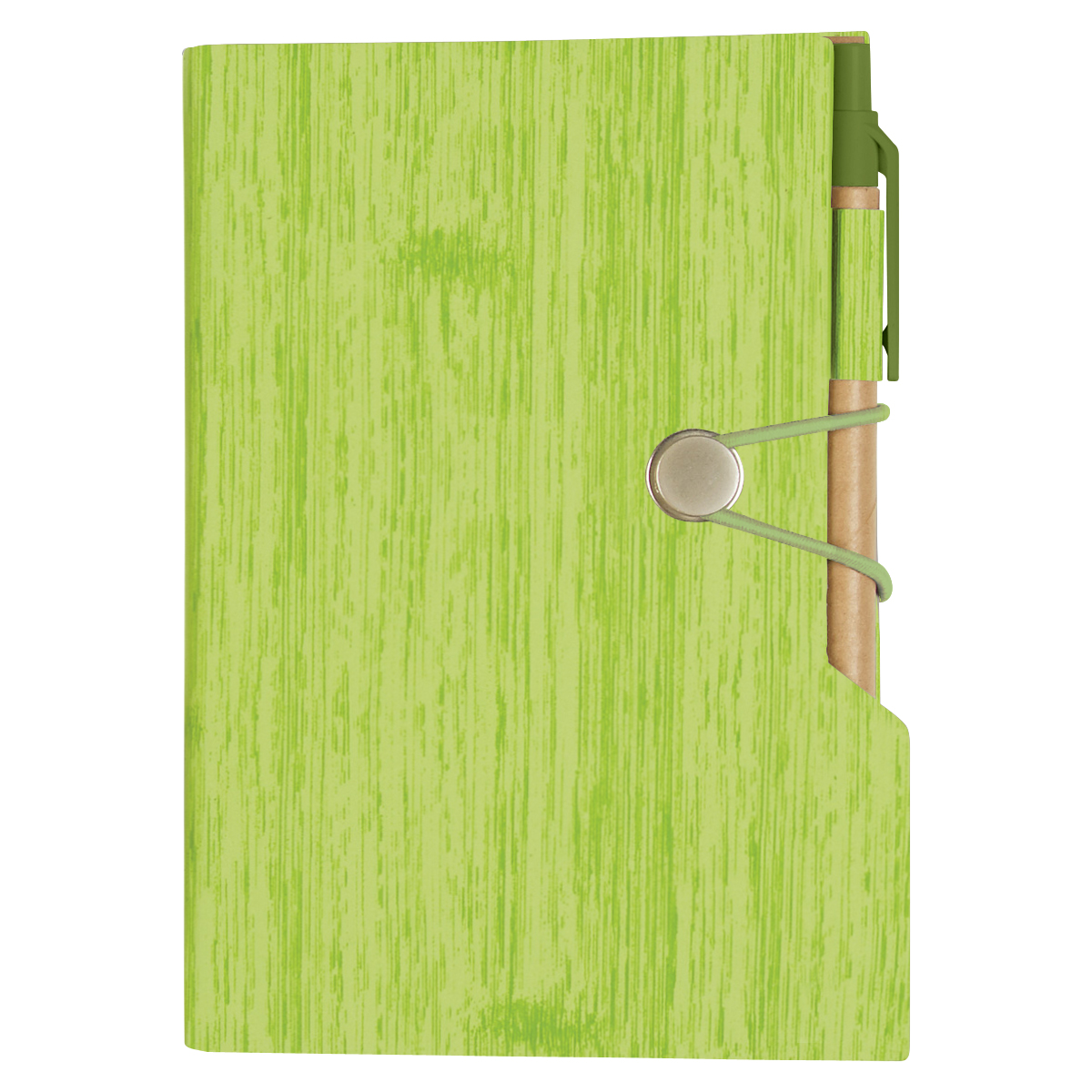 Picture of Woodgrain Look Notebook With Sticky Notes And Flags