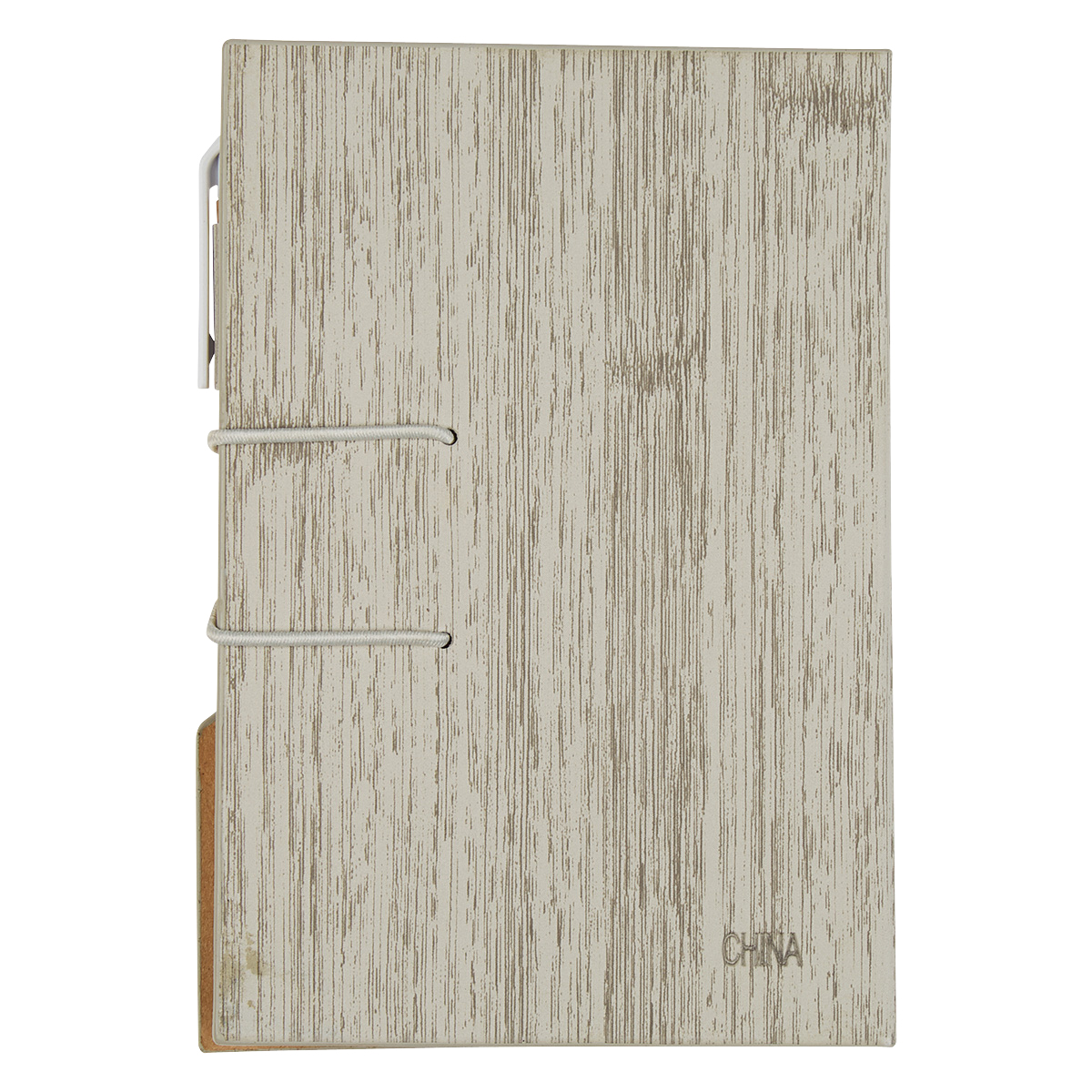 Picture of Woodgrain Look Notebook With Sticky Notes And Flags